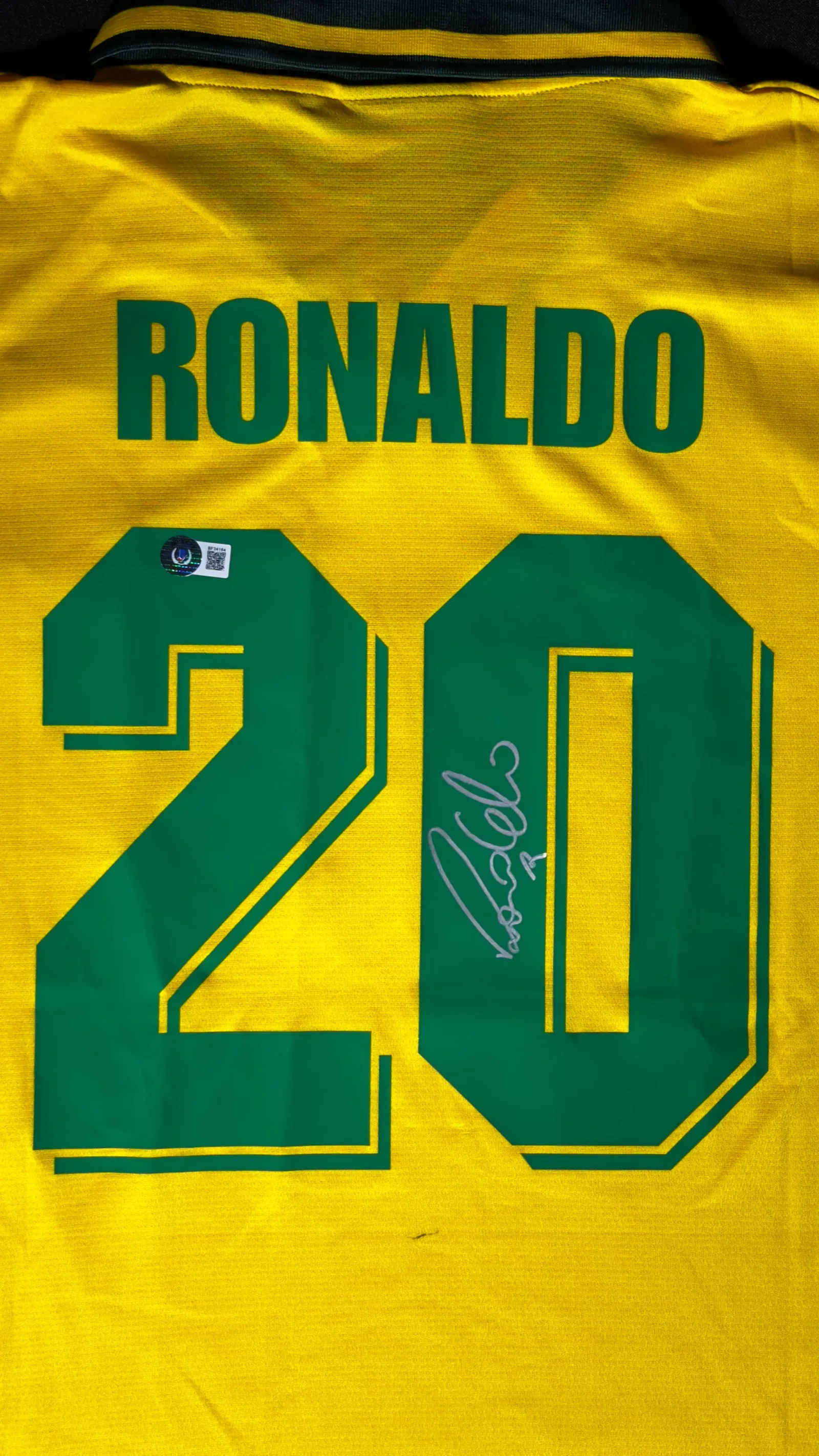 Ronaldo Fenômeno autógrafo – camisa Brasil 1994, Ronaldo Fenômeno
