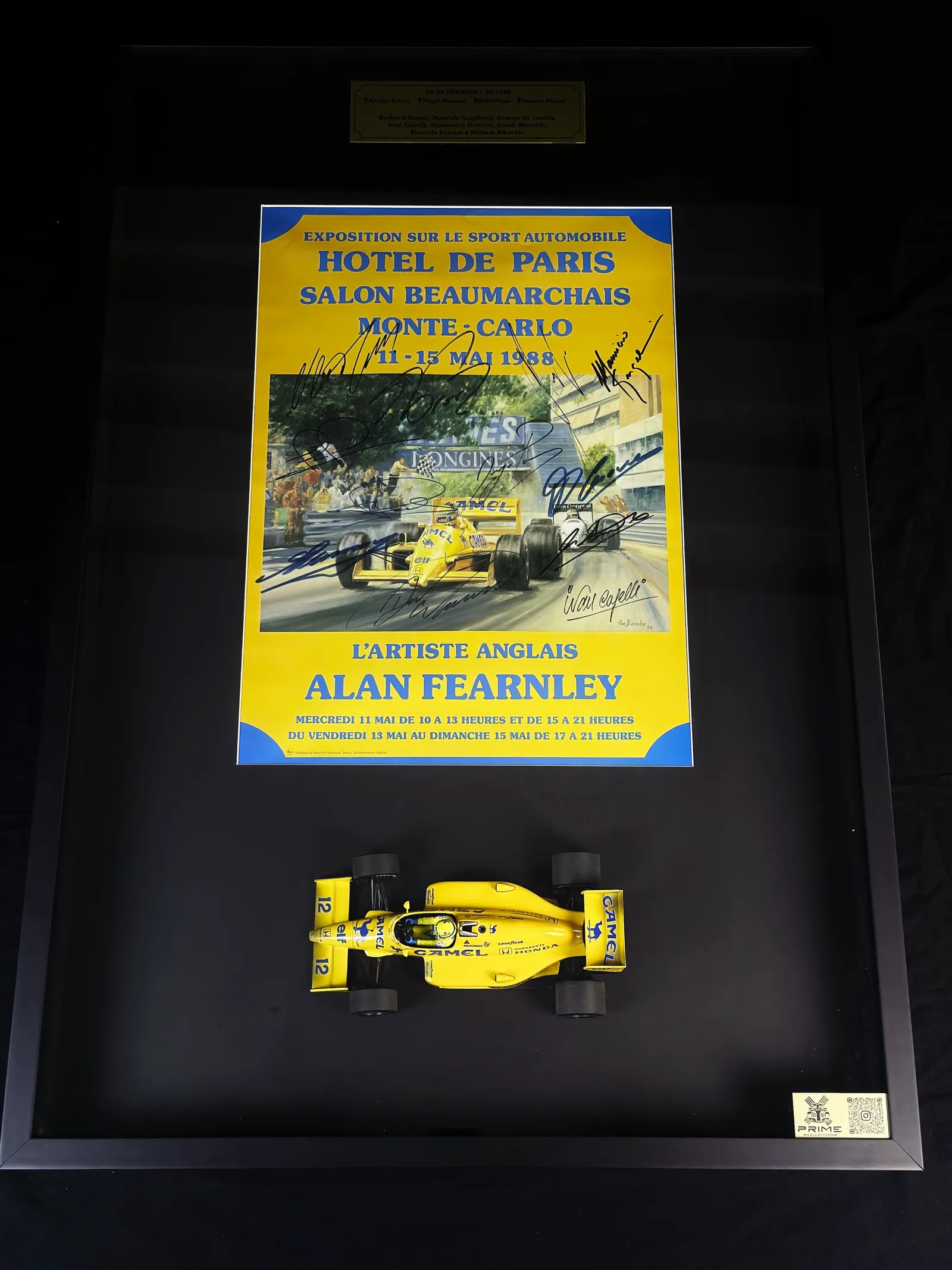 Pôster Grande Prêmio Monte Carlo 11–15 maio 1988 "Lendas da Fórmula1", Ayrton Senna e lendas da Fórmula 1