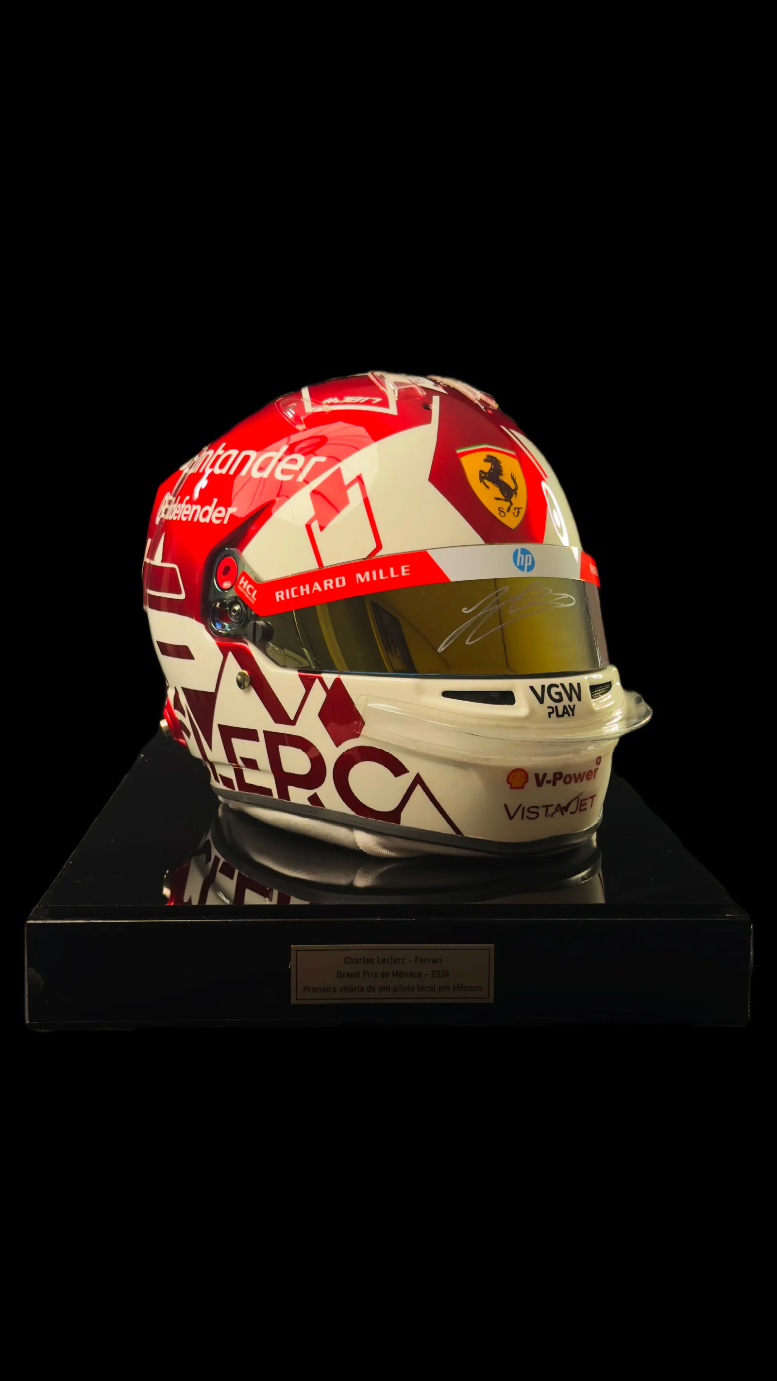 Charles Leclerc autógrafo – Capacete GP de Mônaco 2024, Charles Leclerc