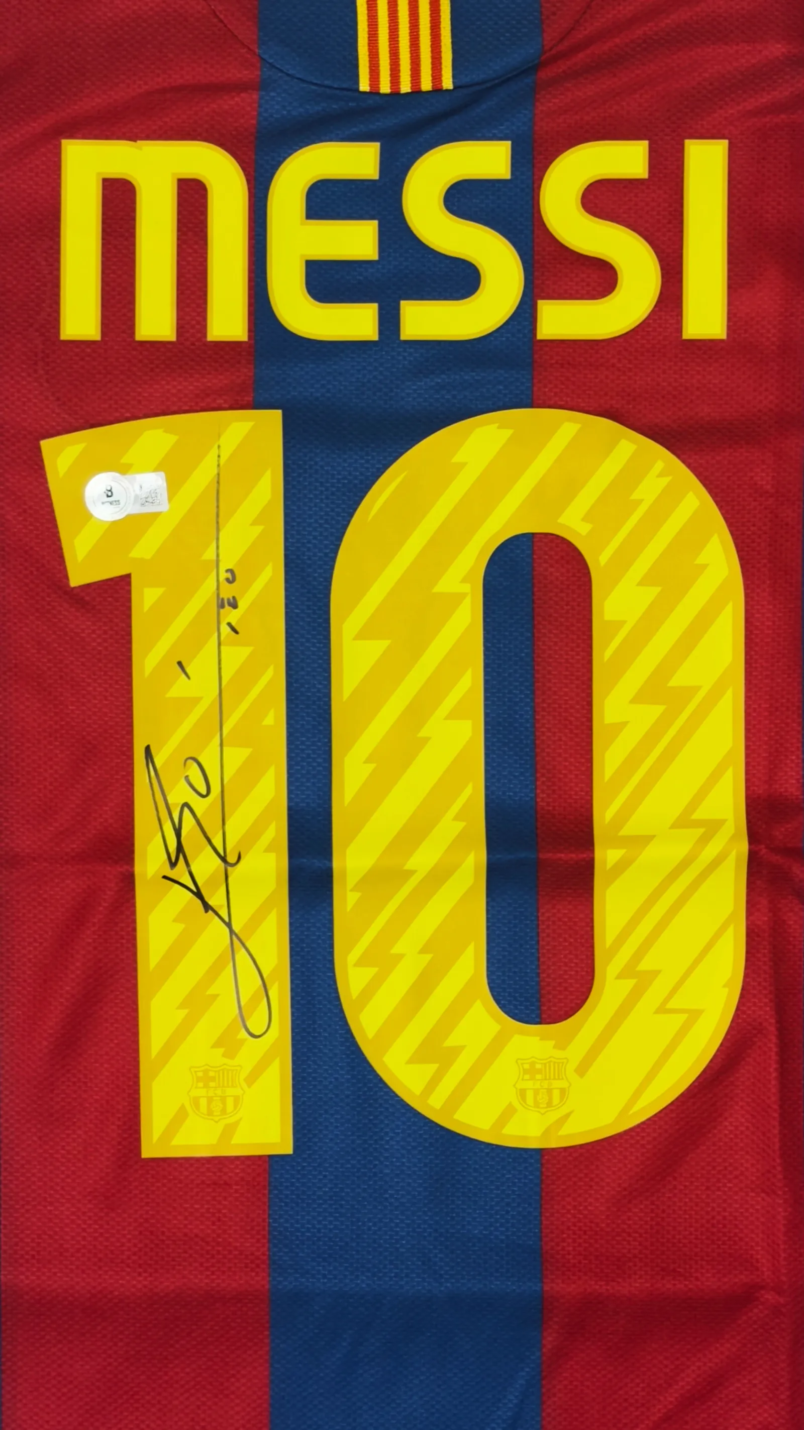 Lionel Messi autógrafo – Camisa Barcelona Champions League 2011, Lionel Messi
