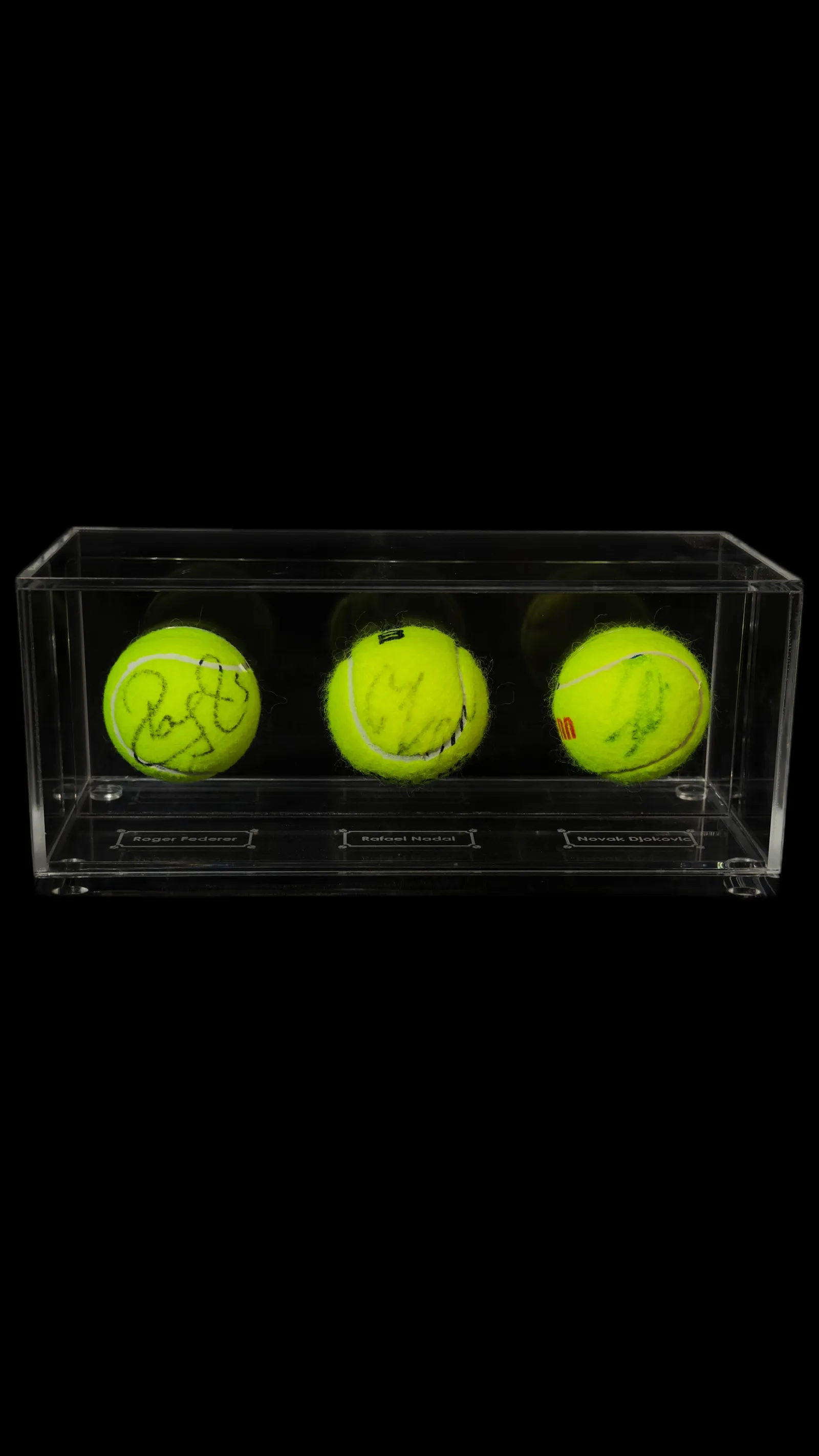 Nadal · Djokovic · Federer autógrafo – kit 3 bolas de tênis, Rafael Nadal, Novak Djokovic e Roger Federer