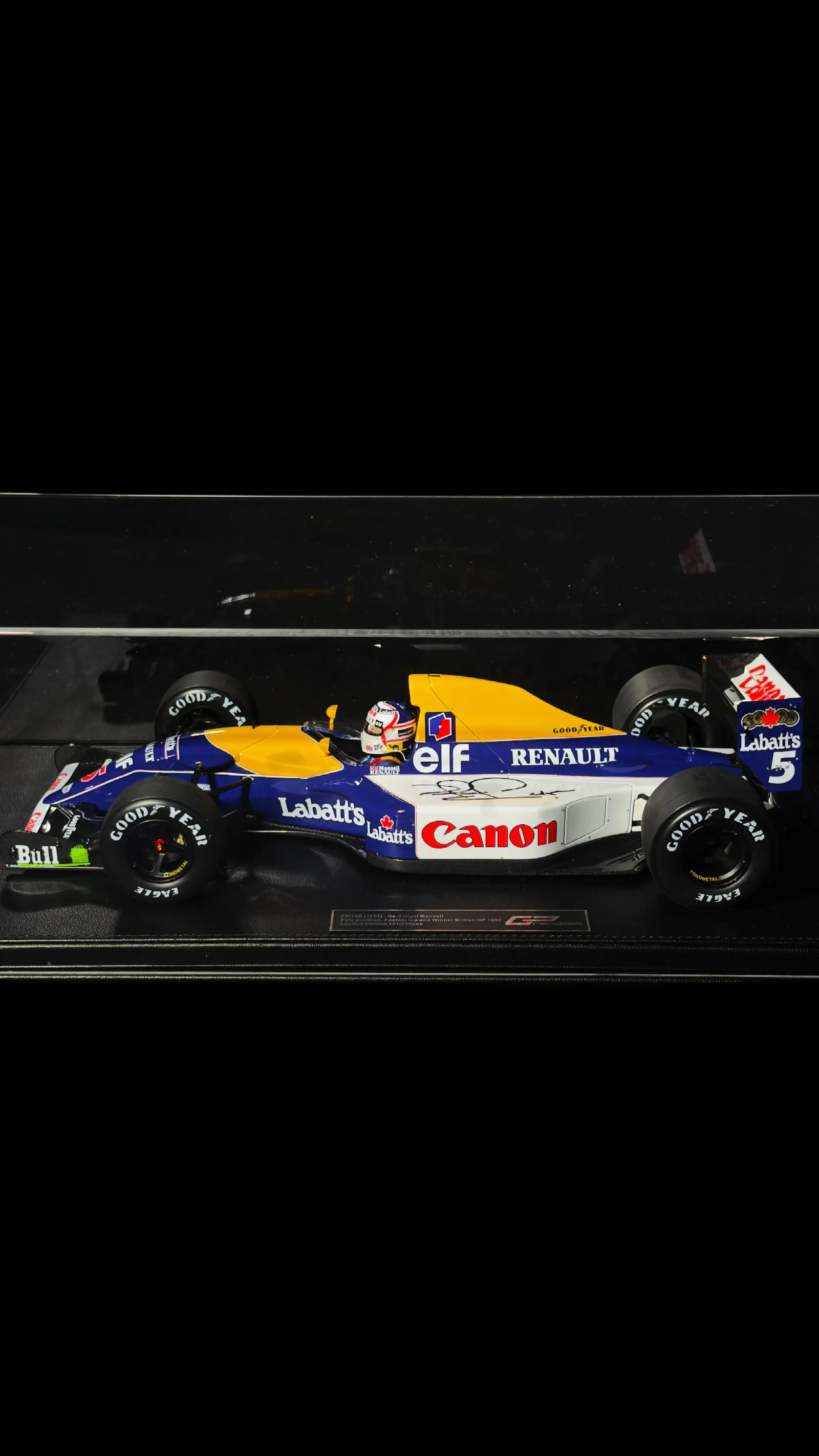 Nigel Mansell autógrafo – Williams FW14B 1992 1:12, Nigel Mansell