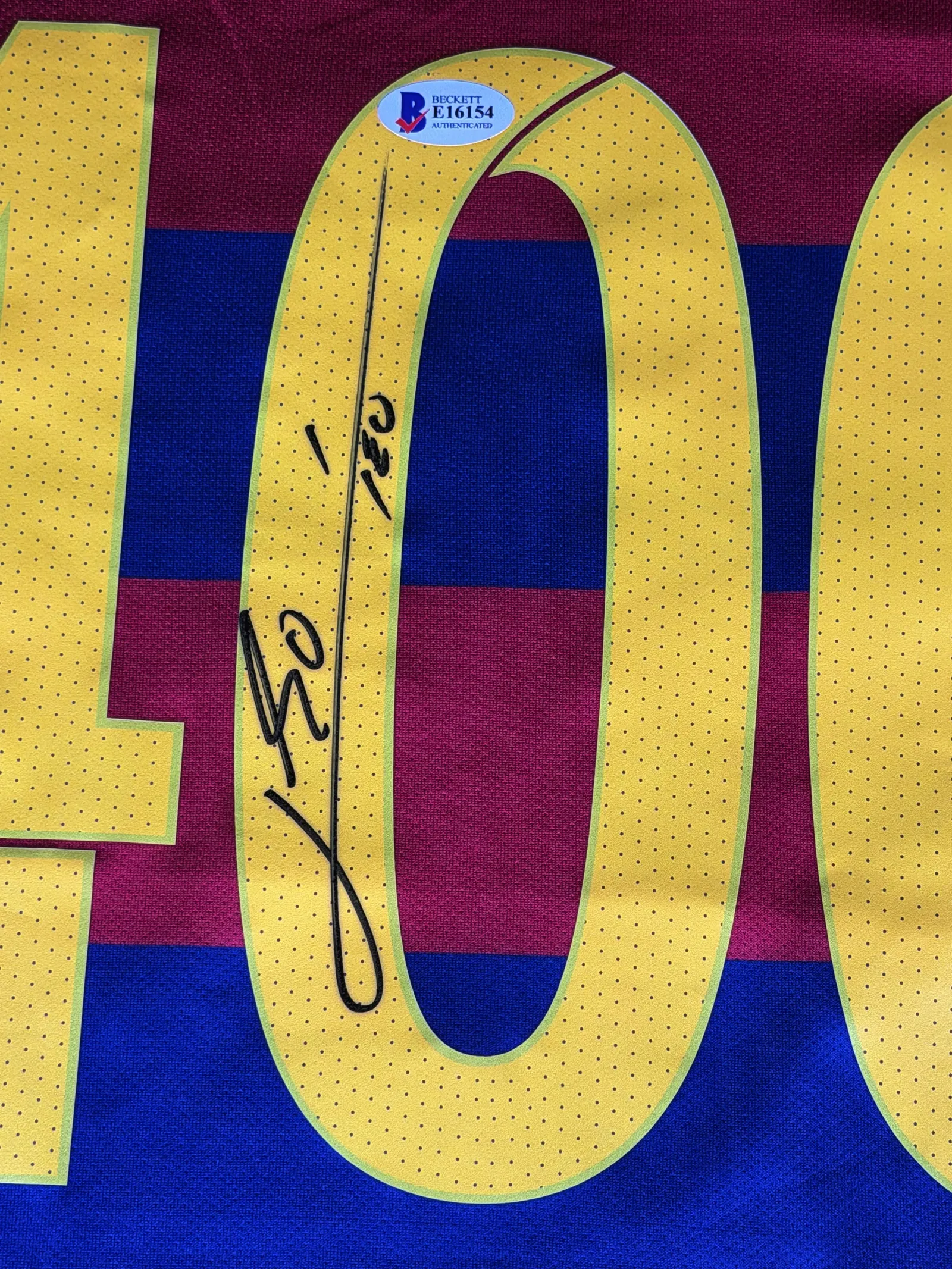 Lionel Messi autógrafo – camisa Barcelona 400 gols, Lionel Messi