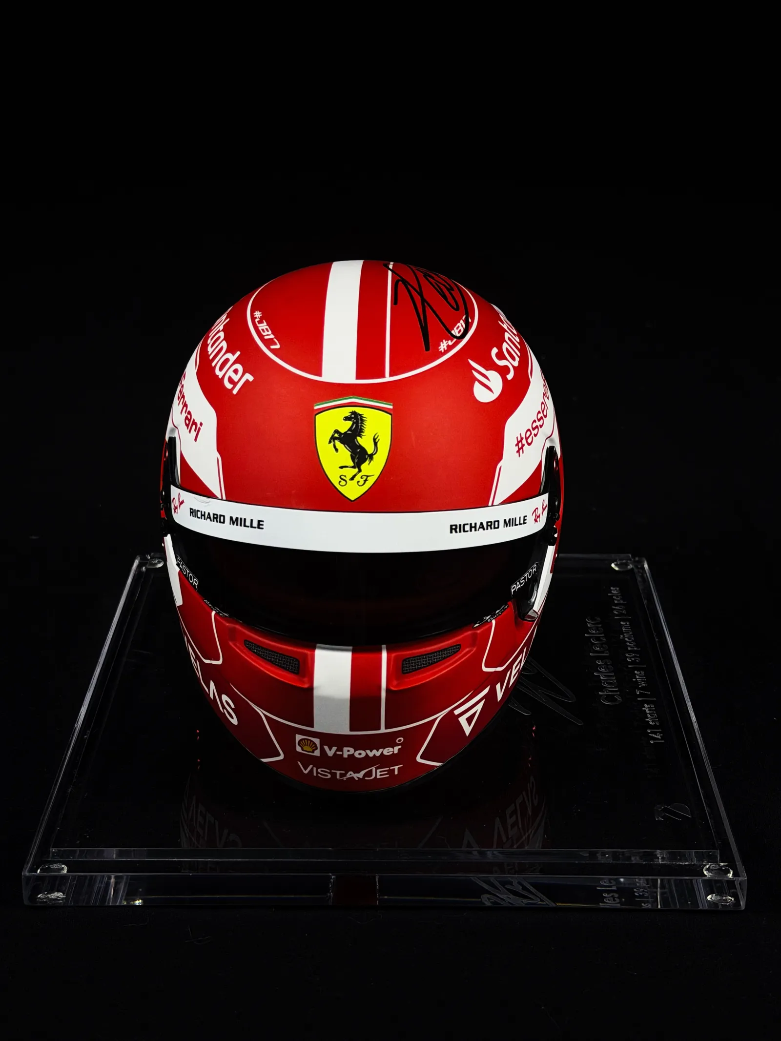 Charles Leclerc autógrafo – mini capacete Ferrari, Charles Leclerc
