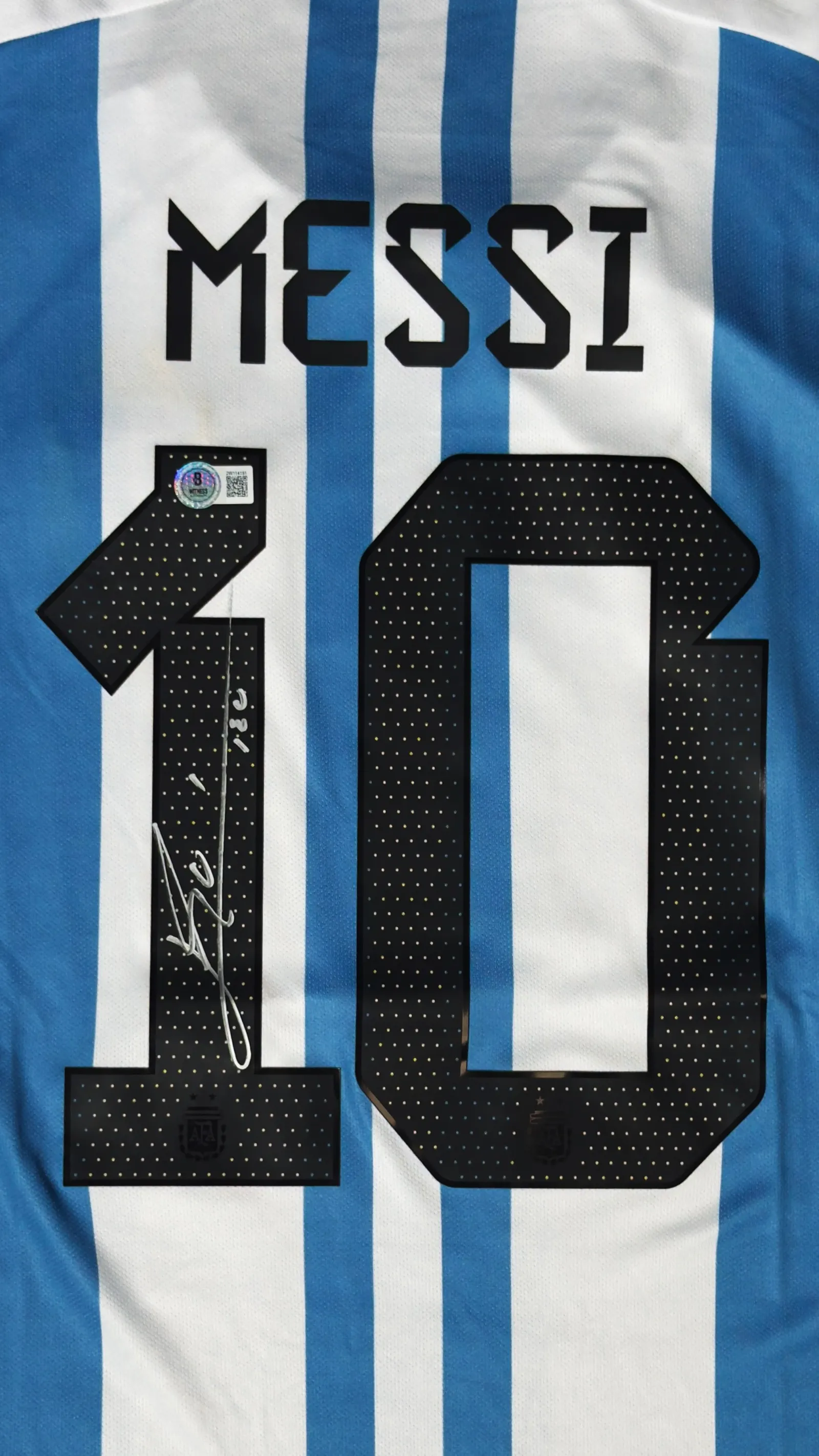 Lionel Messi autógrafo – camisa Argentina, Lionel Messi