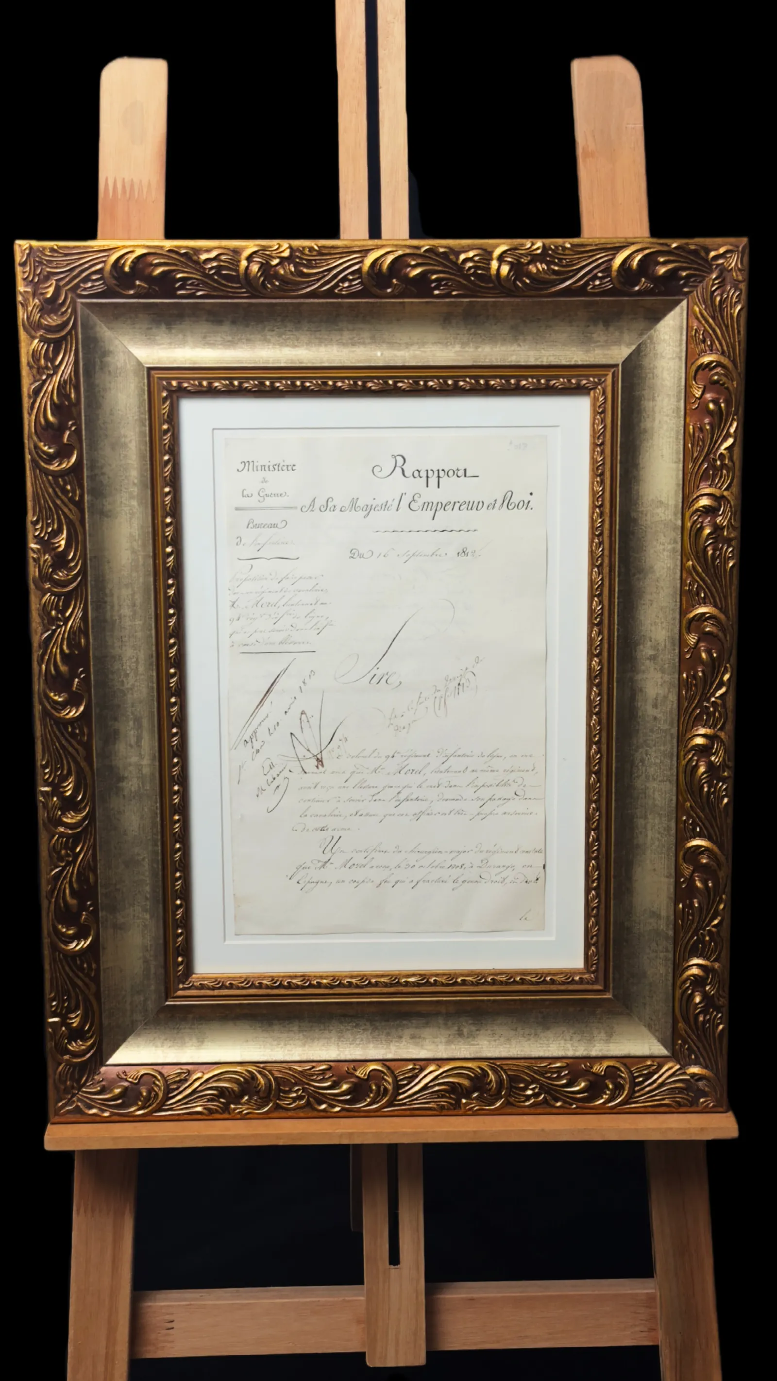 Napoleão Bonaparte autógrafo – Documento militar 1812, Napoleão Bonaparte