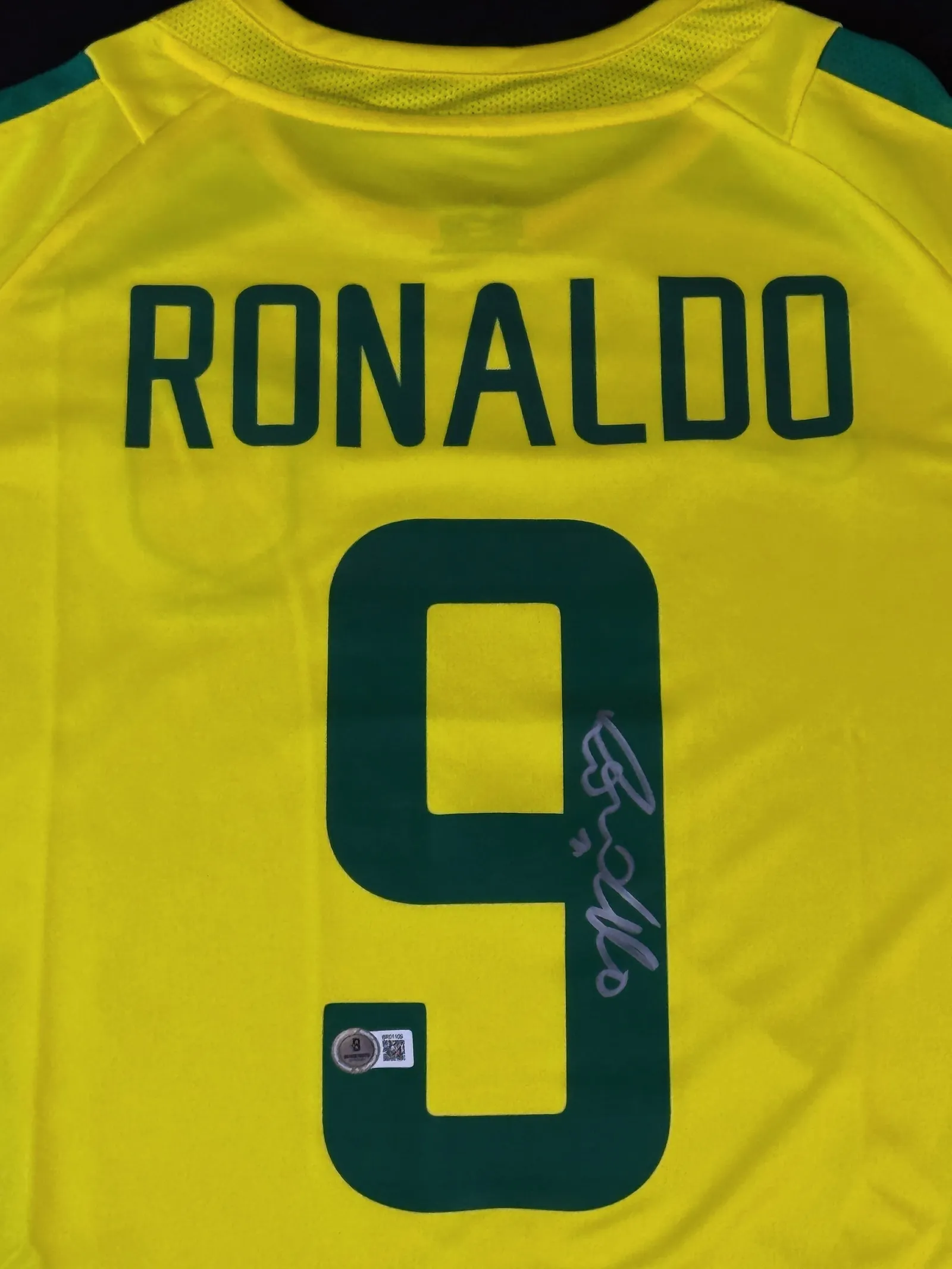 Ronaldo Nazário, "O Fenômeno" autógrafo – camisa amarela da Seleção Brasileira, Ronaldo Fenômeno