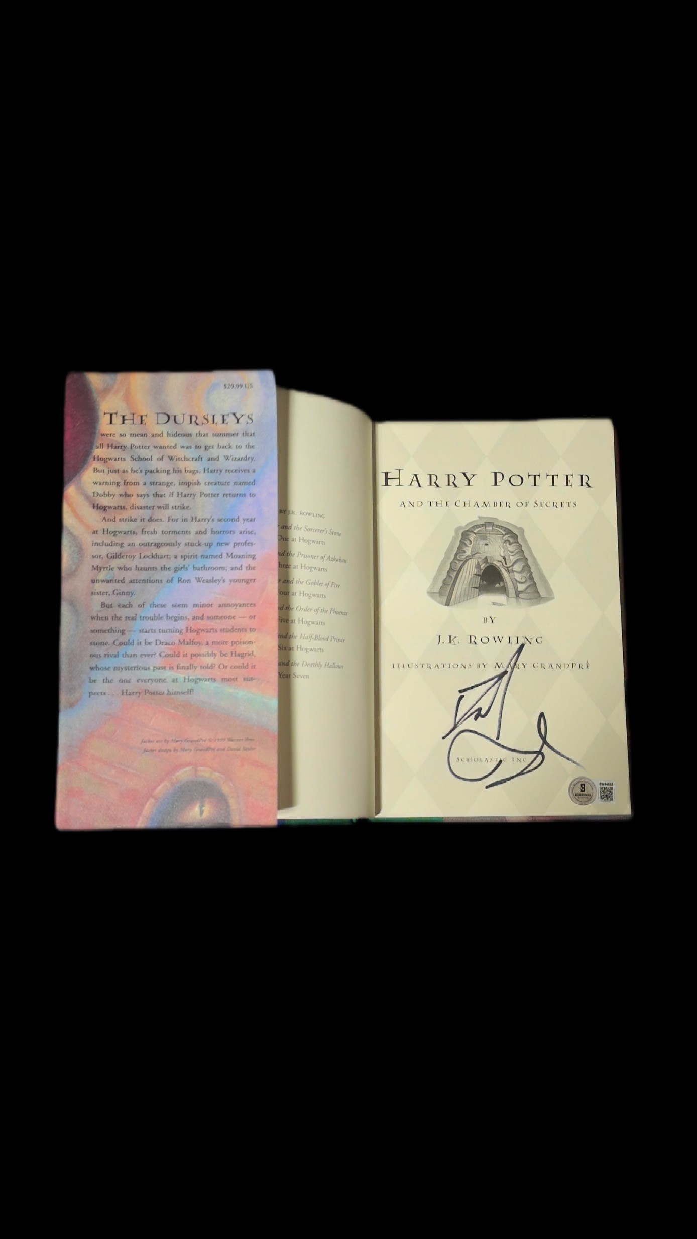 Daniel Radcliffe autógrafo – livro "Harry Potter e a Câmara Secreta", Daniel Radcliffe