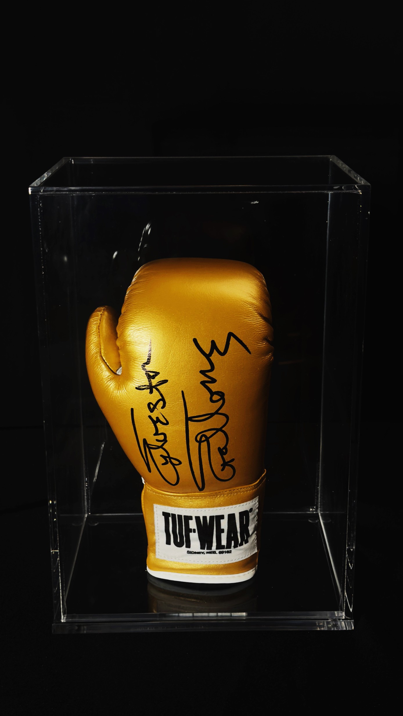 Sylvester Stallone autógrafo – luva de boxe dourada, Sylvester Stallone