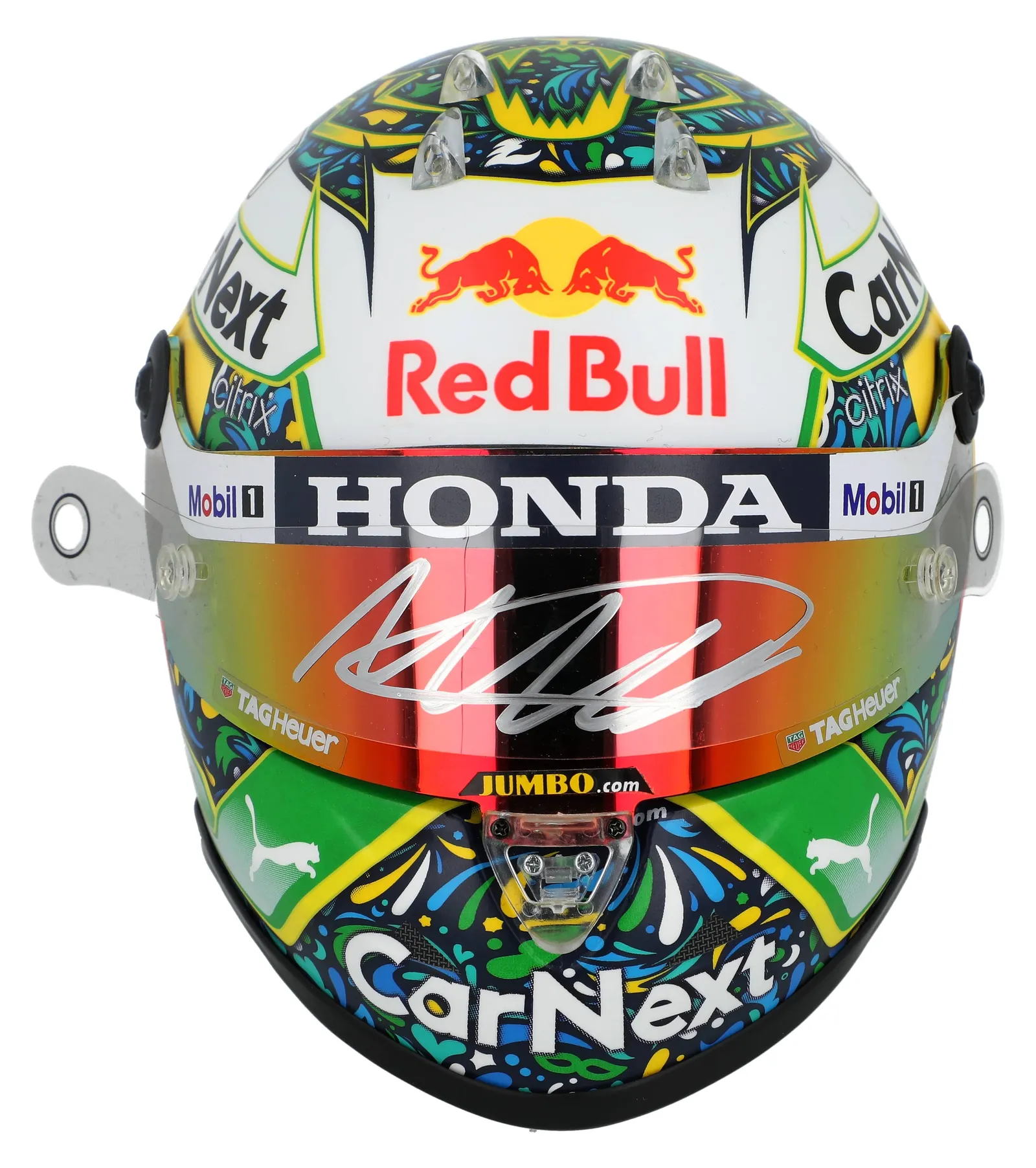 Max Verstappen autógrafo – mini capacete, Max Verstappen