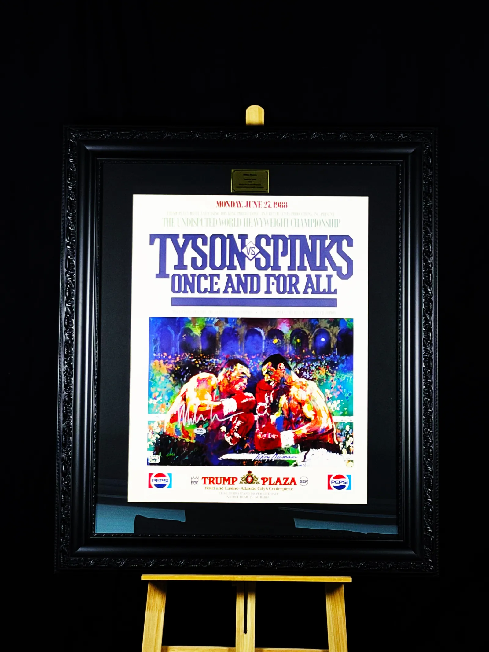 Mike Tyson autógrafo – pôster emoldurado "Tyson vs. Spinks - 1988”", Mike Tyson
