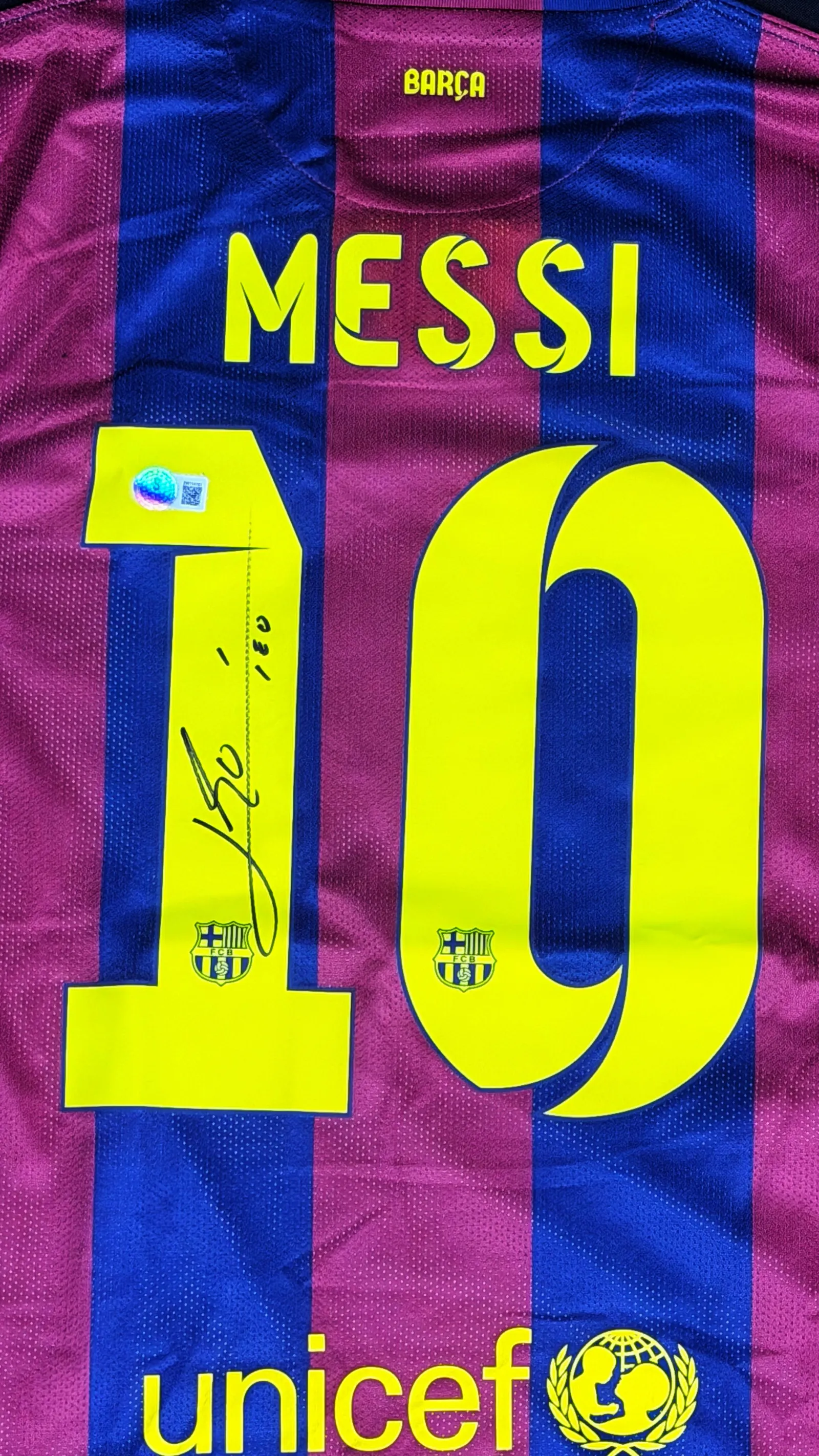 Lionel Messi autógrafo – camisa final Berlim 2015, Lionel Messi