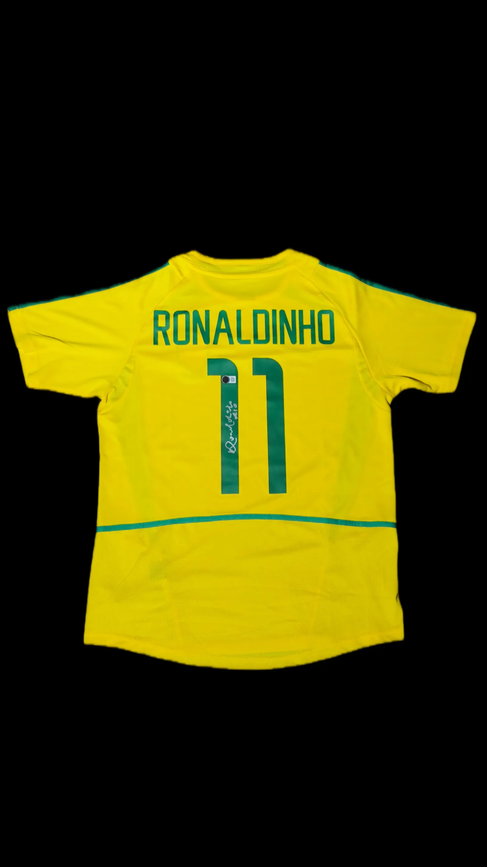 Ronaldinho Gaúcho autógrafo – camisa Brasil 11, Ronaldinho Gaúcho