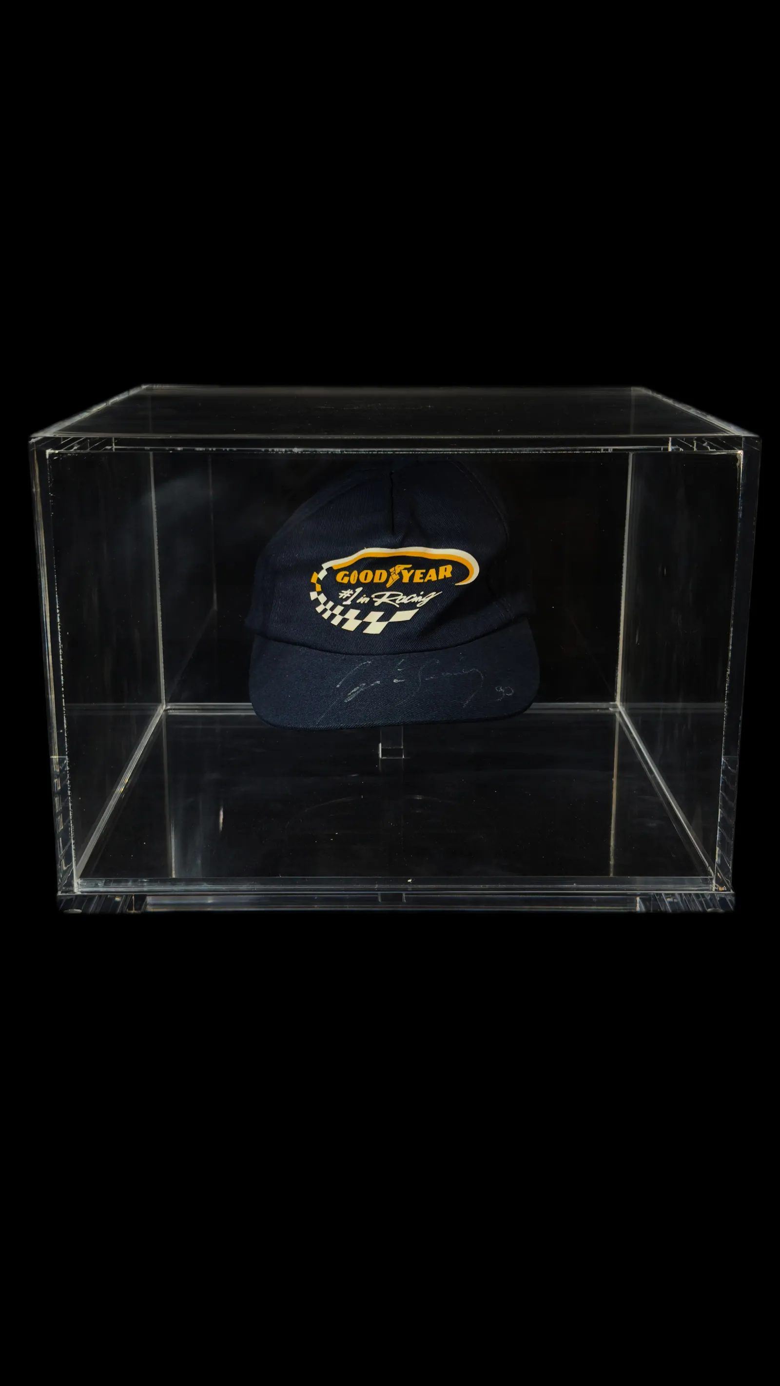 Ayrton Senna autógrafo – boné Goodyear, Ayrton Senna