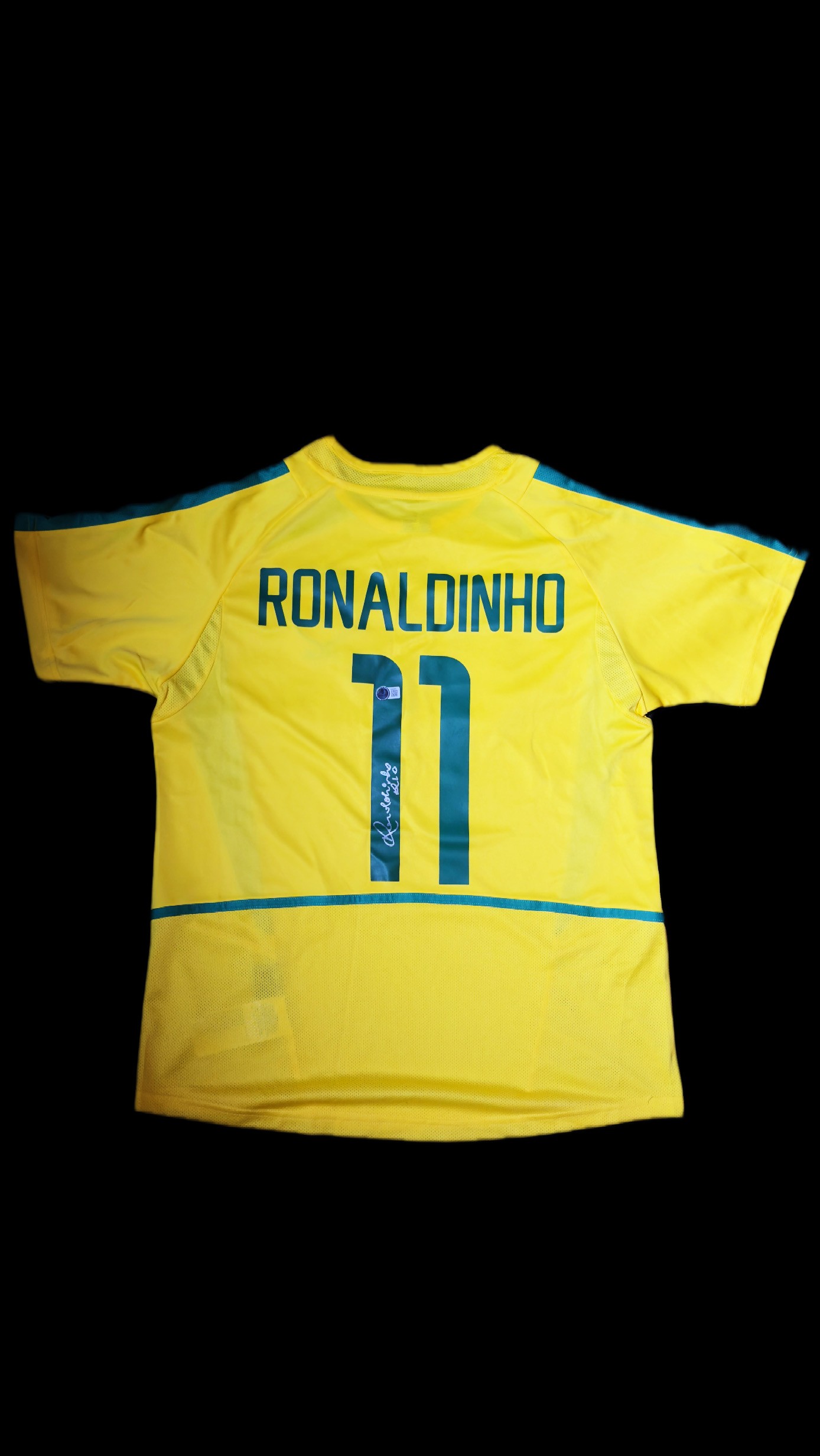 Ronaldinho Gaúcho autógrafo – camisa amarela da Seleção Brasileira, Ronaldinho Gaúcho