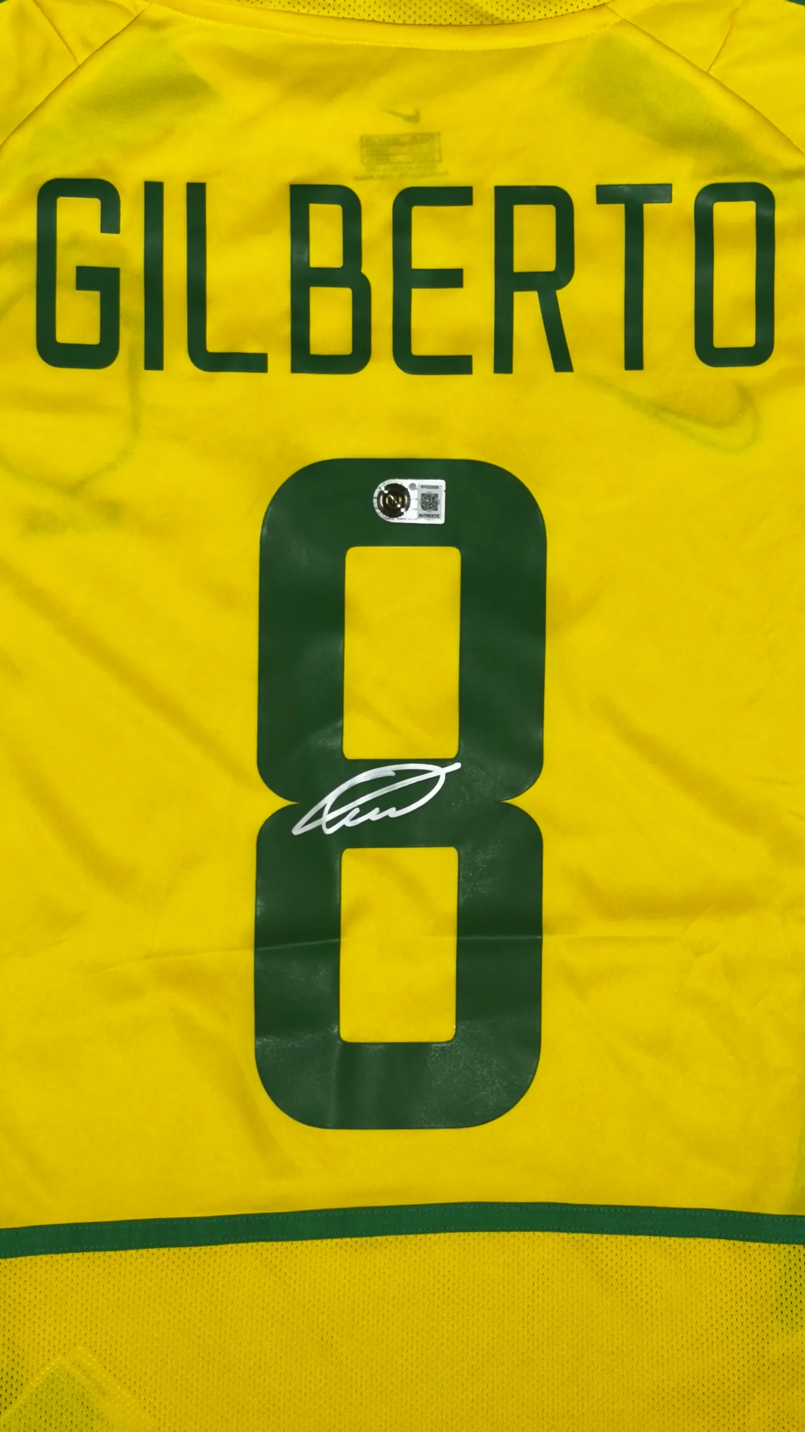 Gilberto Silva autógrafo – Camisa Brasil 2002, Gilberto Silva