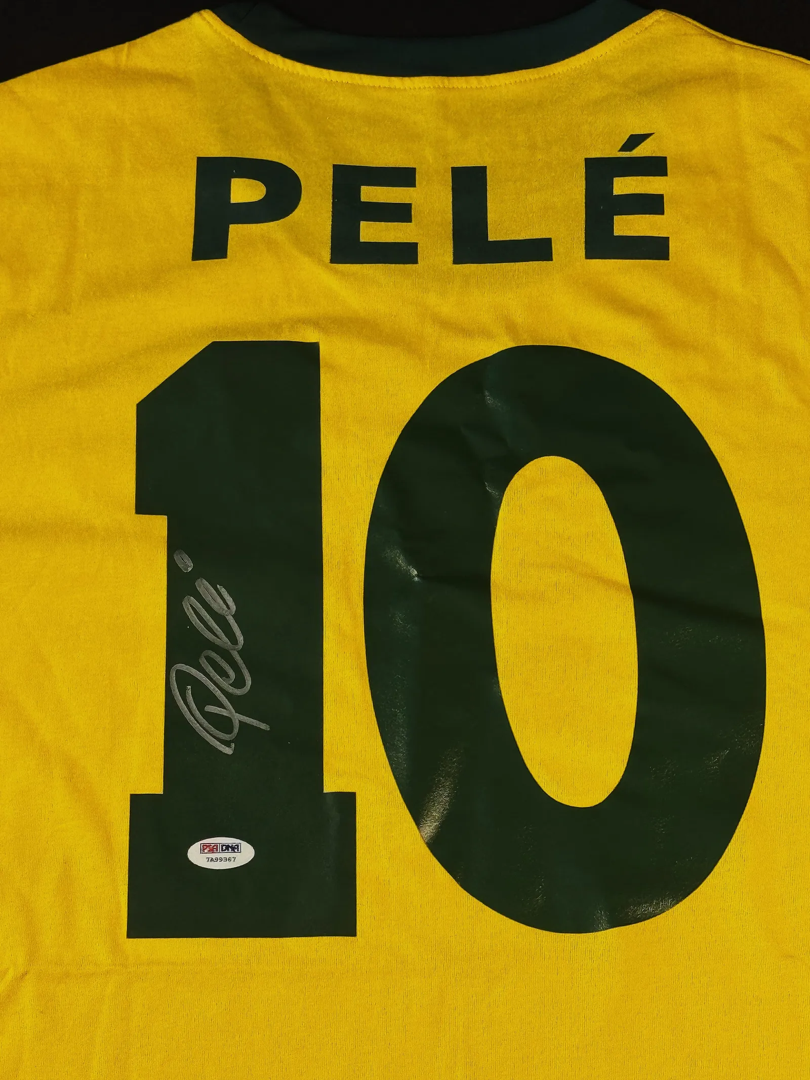 Pelé autógrafo – camisa amarela da Seleção Brasileira, Pelé
