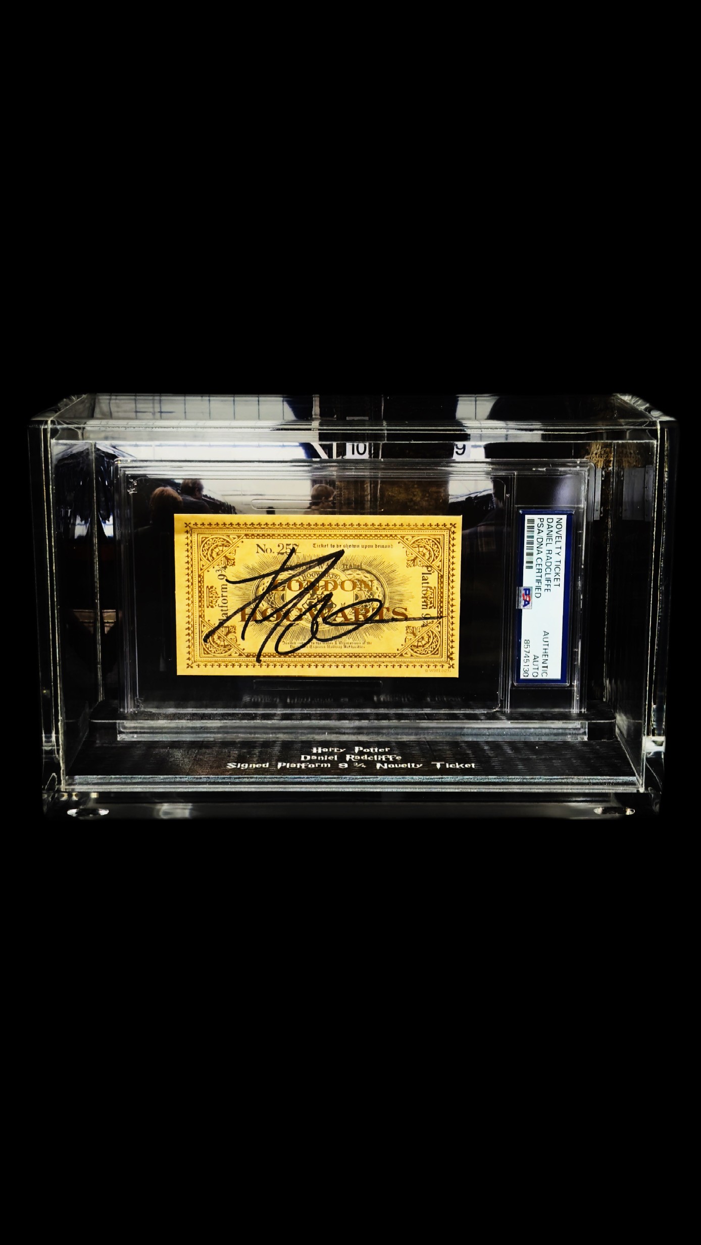 Daniel Radcliffe autógrafo – ingresso plataforma 9¾ Harry Potter, Daniel Radcliffe