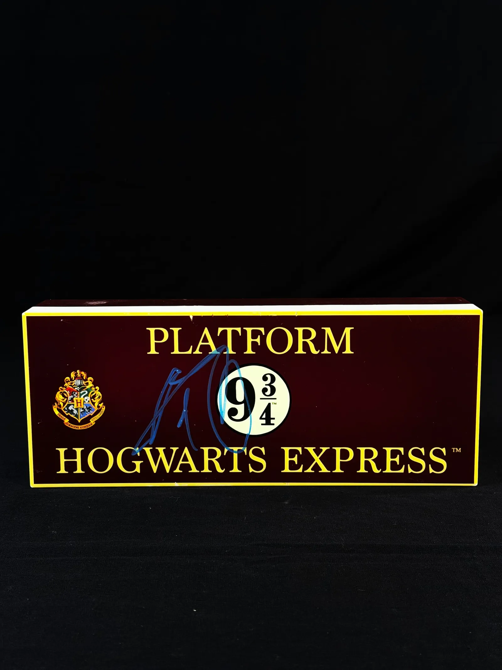 Daniel Radcliffe autógrafo – luminária Hogwarts plataforma 9 3/4, Daniel Radcliffe