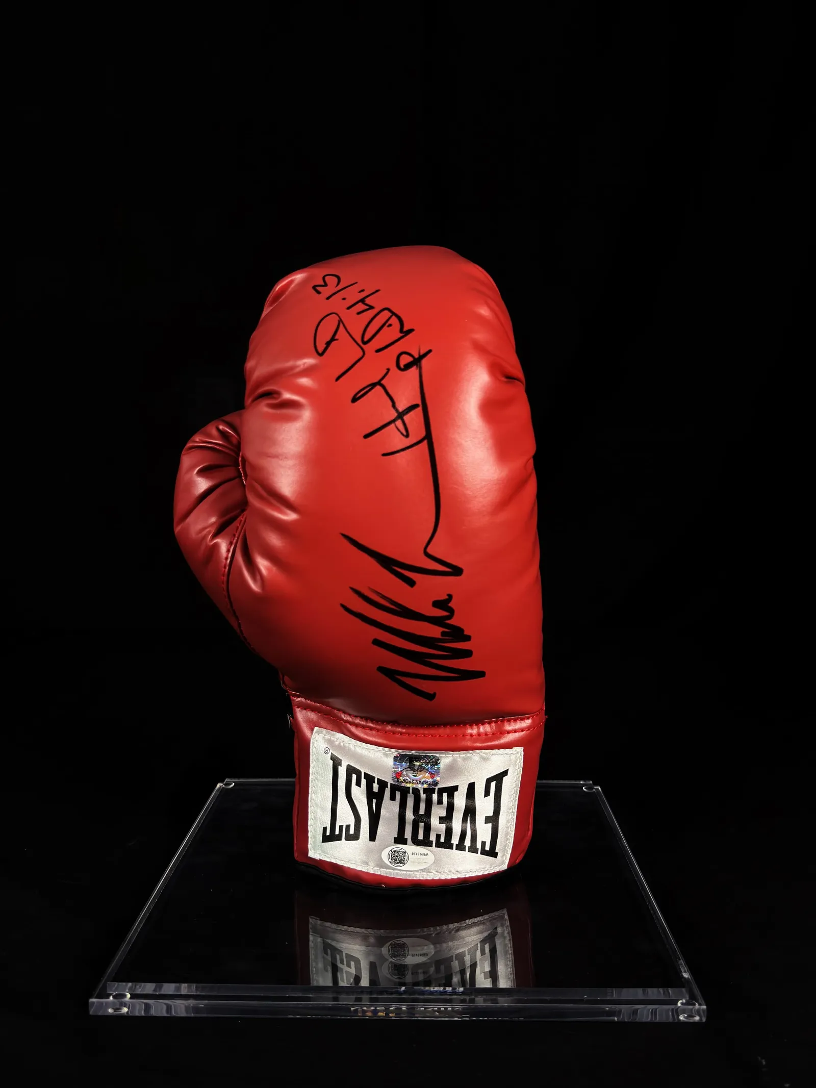 Mike Tyson, Evander Holyfield autógrafos – luva de boxe Everlast, Mike Tyson e Evander Holyfield
