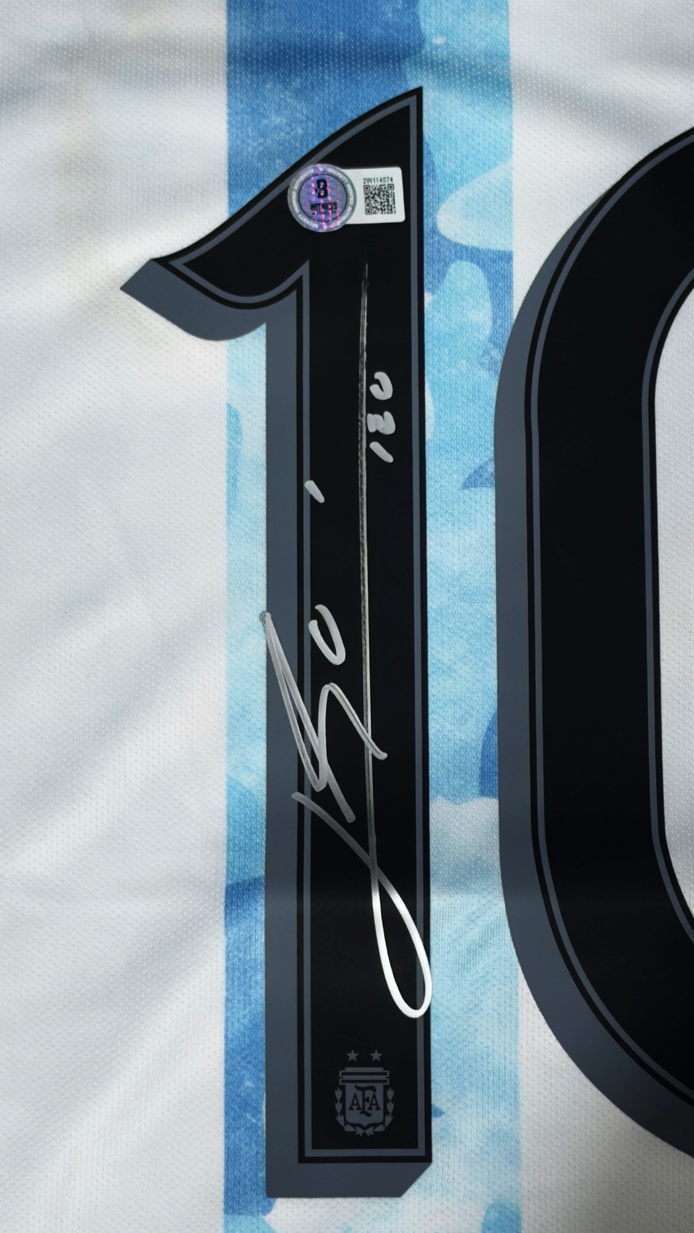 Lionel Messi autógrafo – camisa da Argentina, Lionel Messi