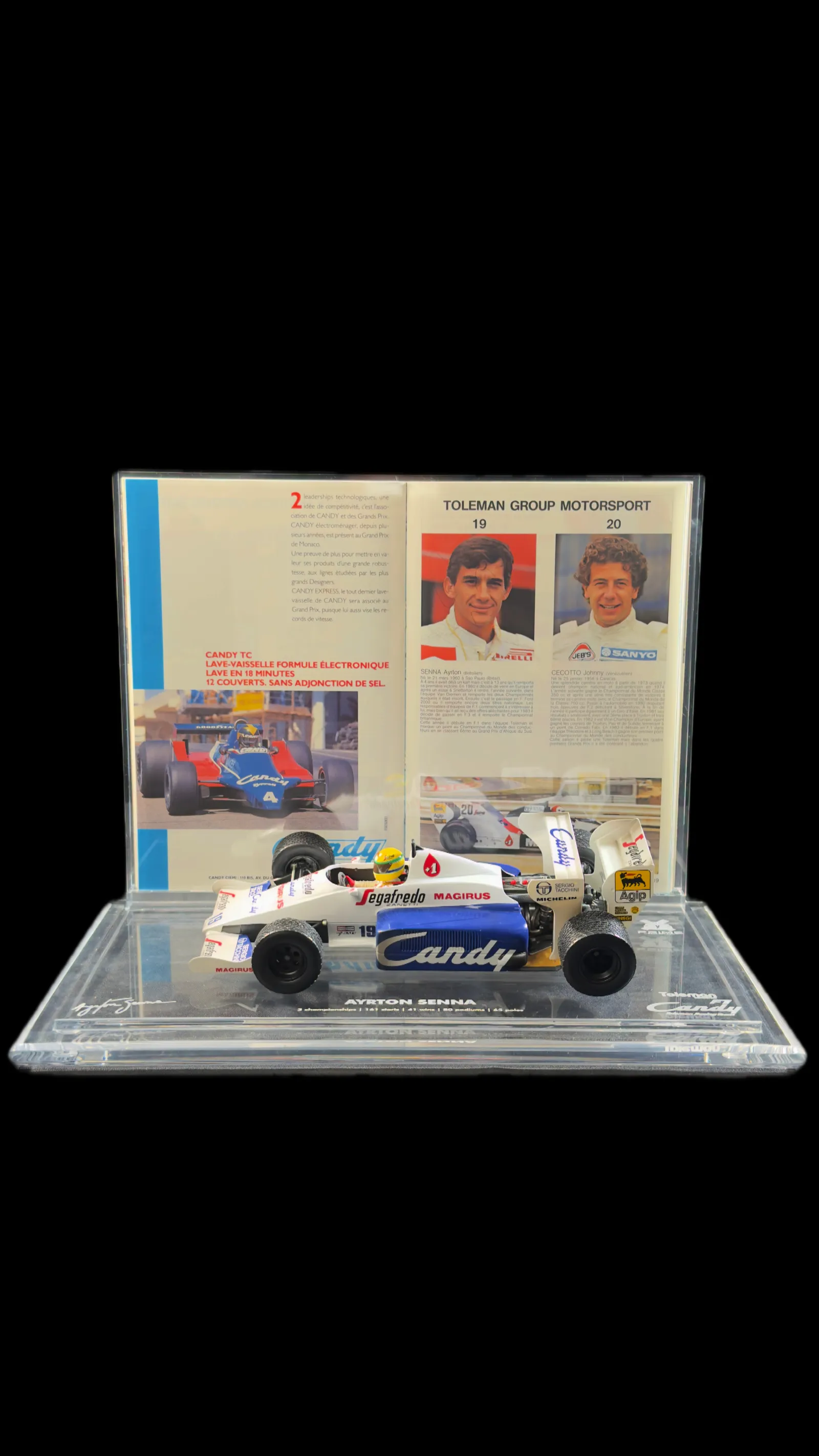 Ayrton Senna autógrafo – Miniatura Toleman, Ayrton Senna