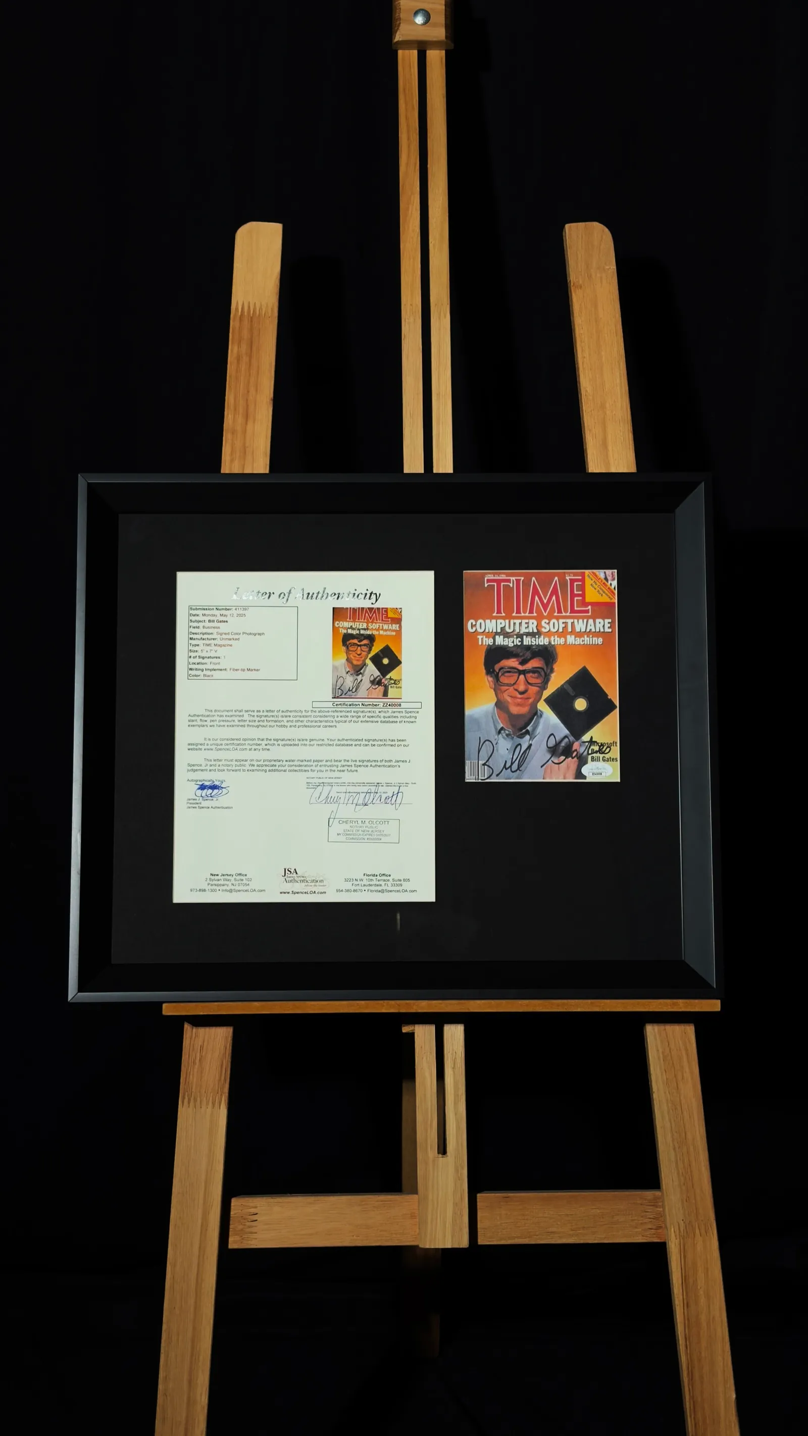 Bill Gates autógrafo – capa da Time Magazine assinada, Bill Gates
