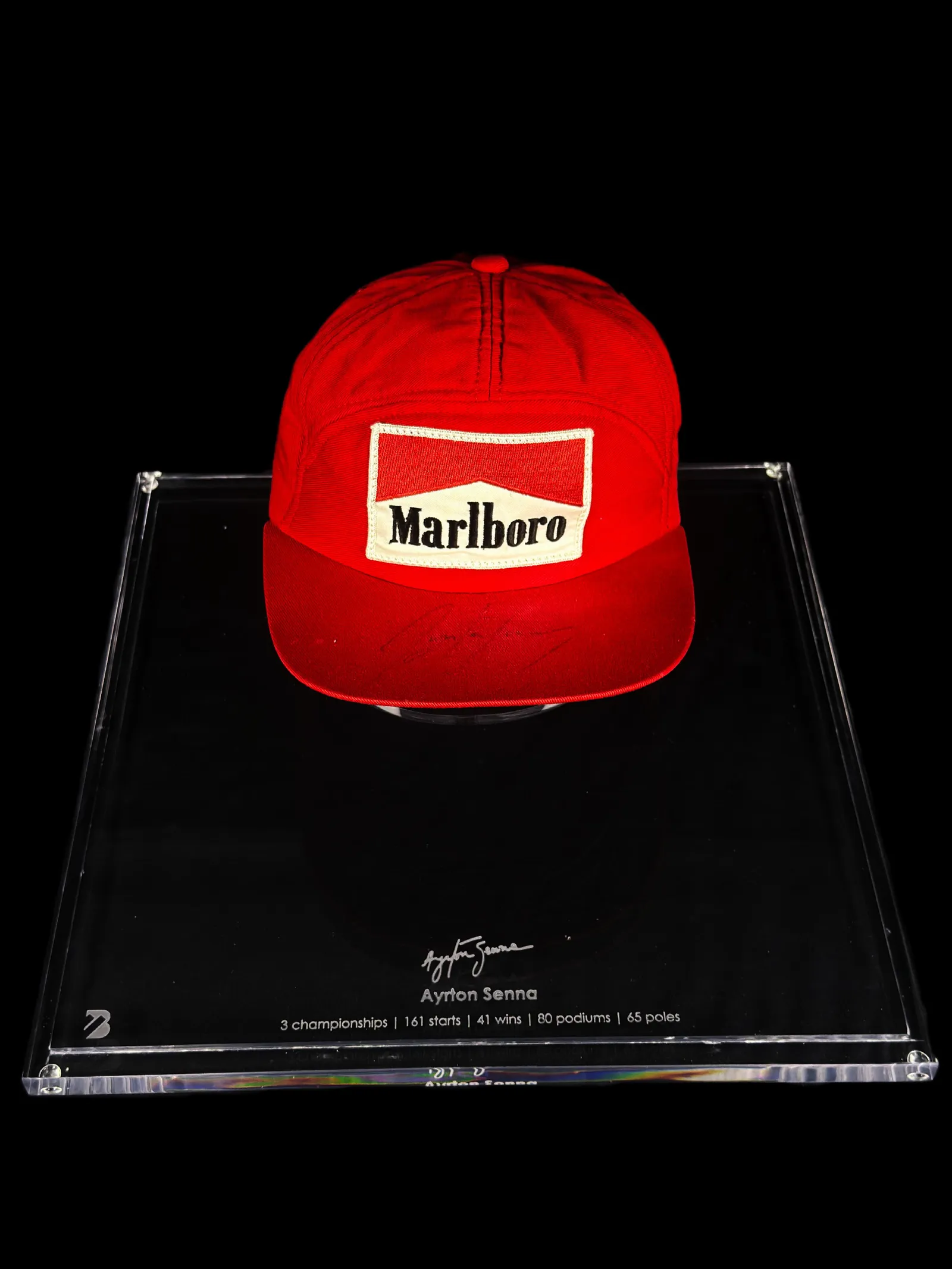 Ayrton Senna autógrafo – boné Marlboro, Ayrton Senna