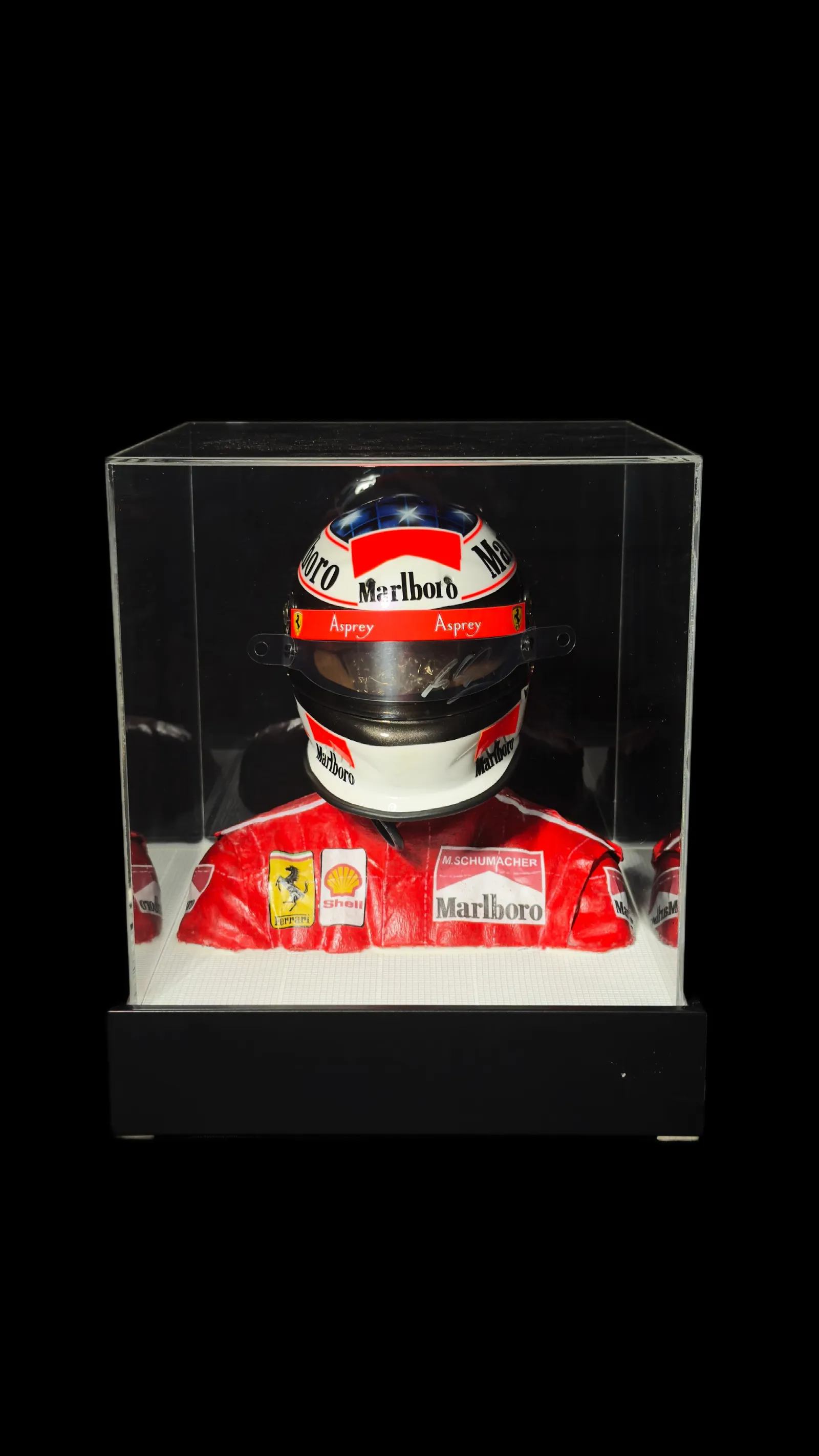 Michael Schumacher autógrafo – mini capacete Ferrari, Michael Schumacher