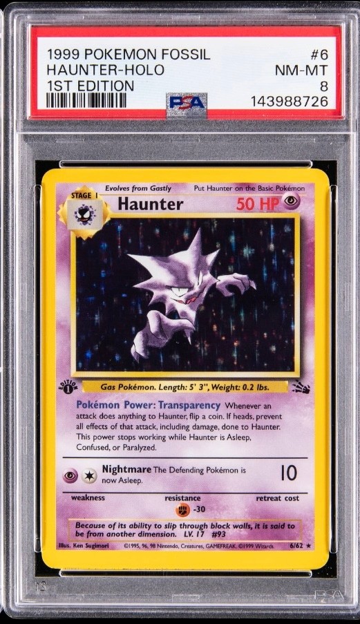 Haunter Holo 1st Edition PSA 8 – Fossil 1999, Haunter