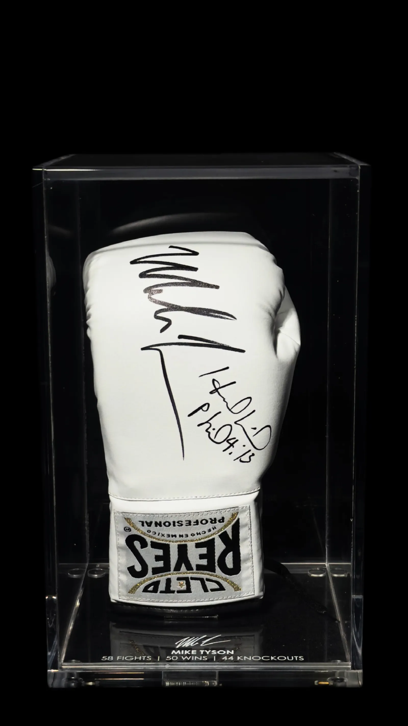 Mike Tyson e Evander Holyfield autógrafos – luva de boxe, Mike Tyson e Evander Holyfield