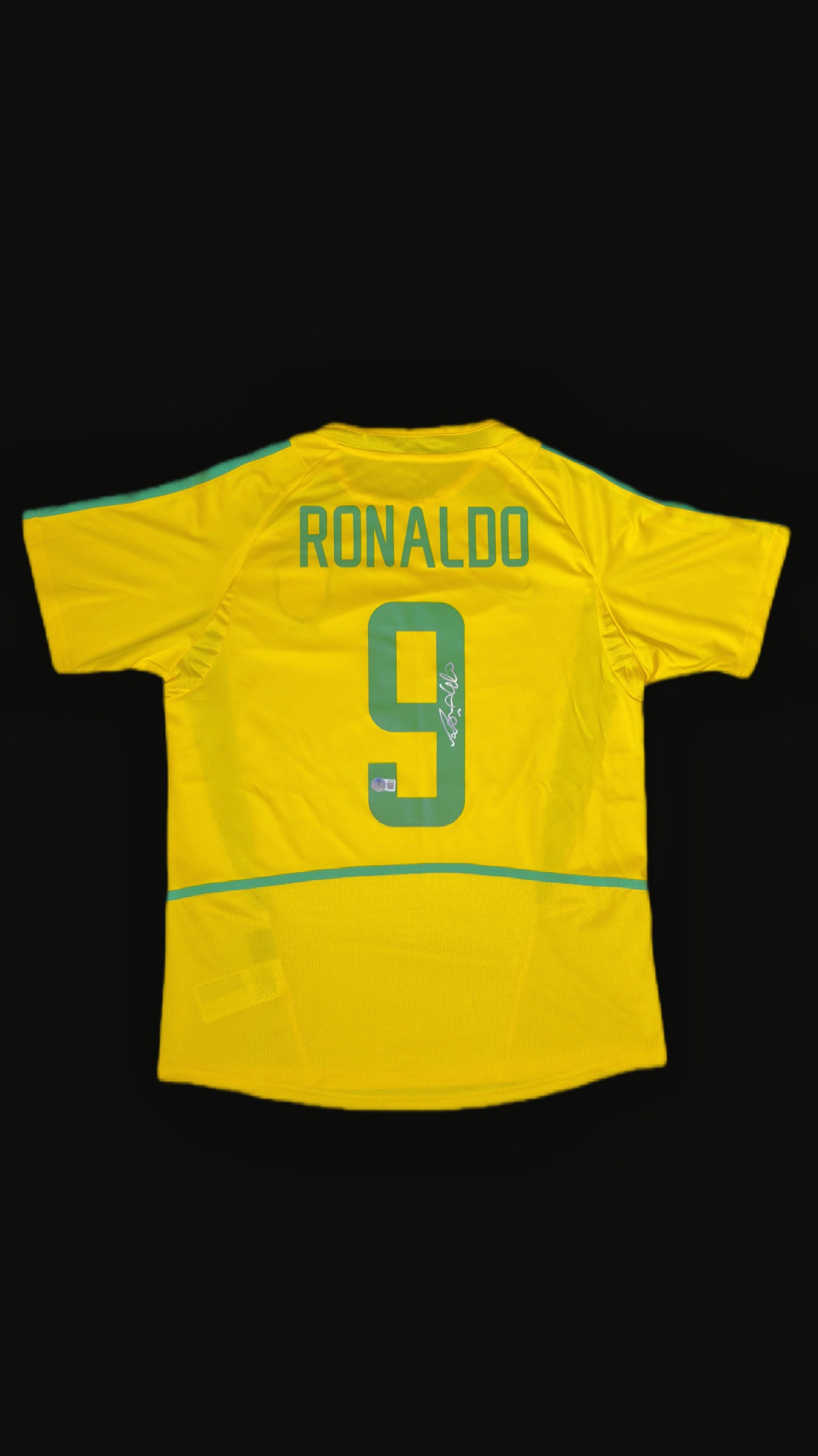 Ronaldo Fenômeno autógrafo – camisa Brasil 2002, Ronaldo Fenômeno