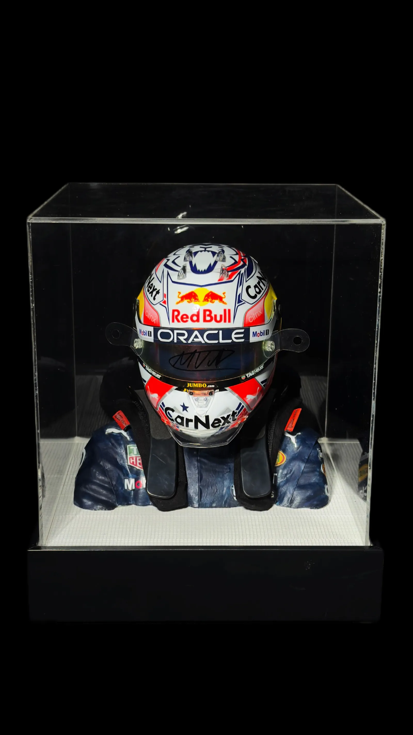 Max Verstappen autógrafo – mini capacete Red Bull Racing 2022, Max Verstappen