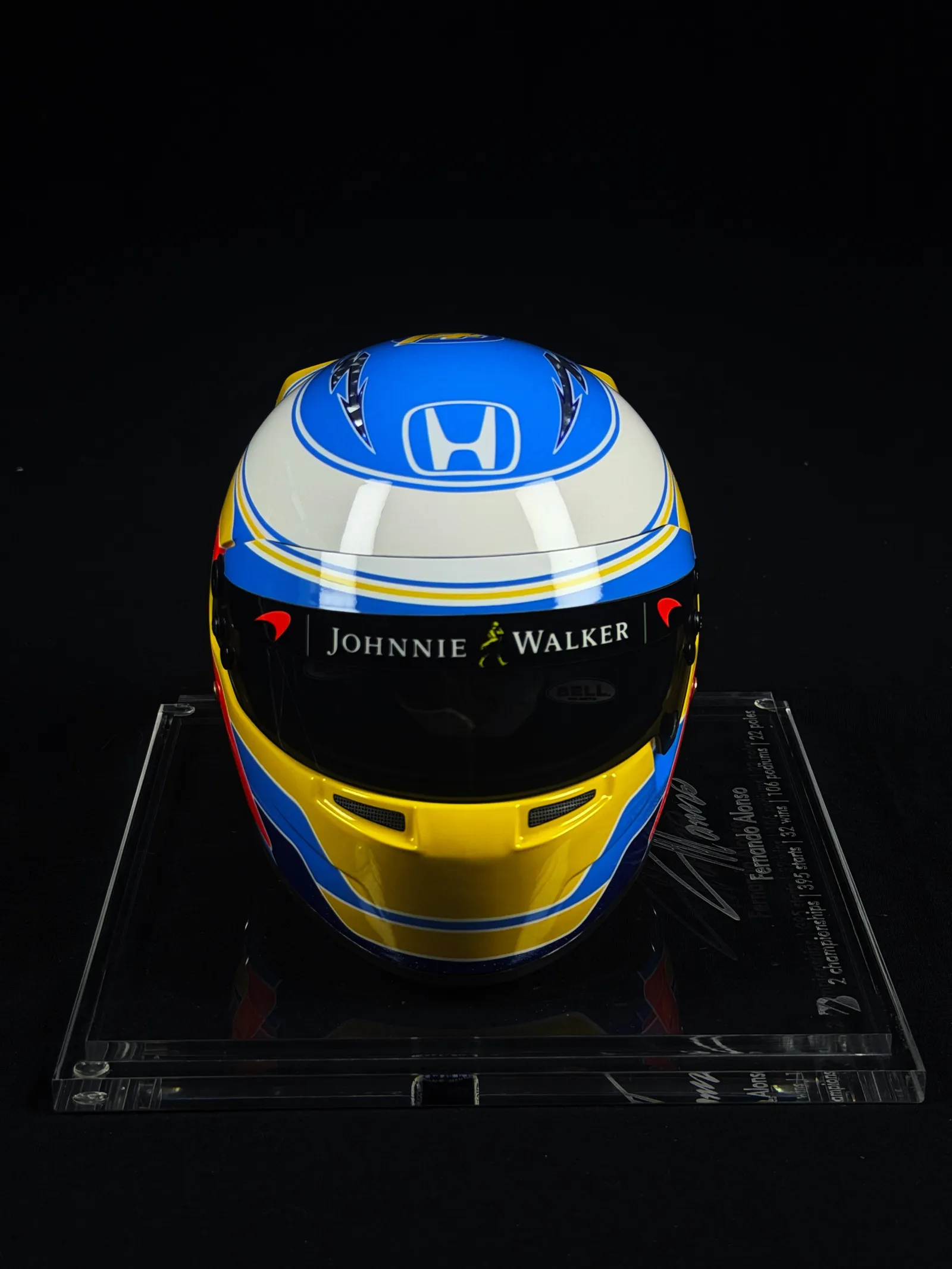 Fernando Alonso autógrafo – mini capacete McLaren, Fernando Alonso