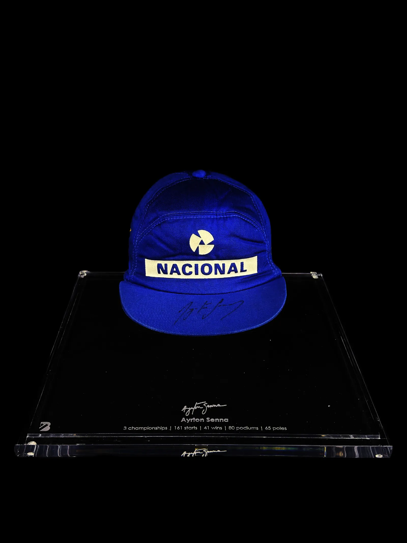 Ayrton Senna autógrafo – boné Nacional, Ayrton Senna