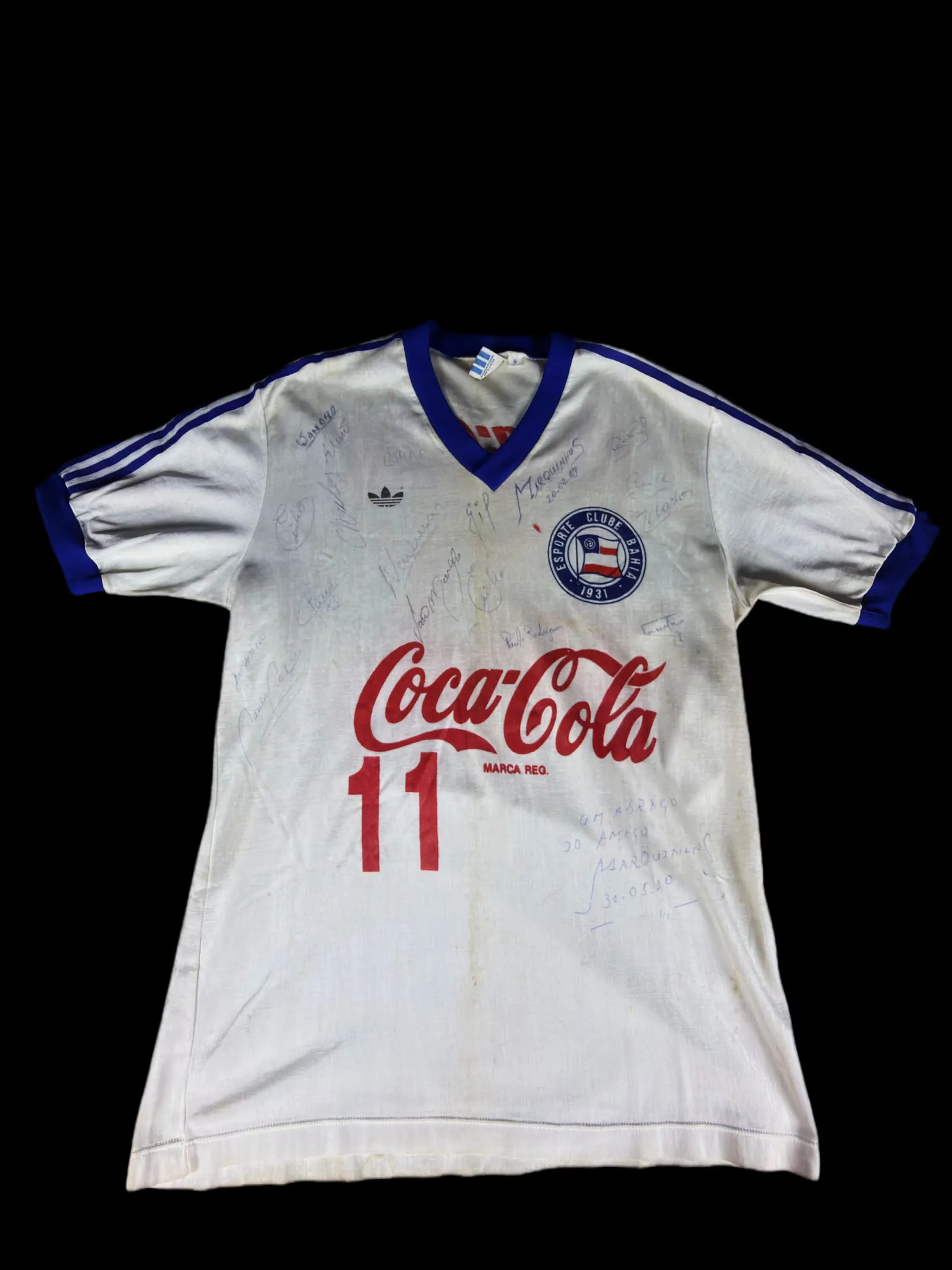 Esporte Clube Bahia autógrafos – camisa branca retrô 11, Esporte Clube Bahia