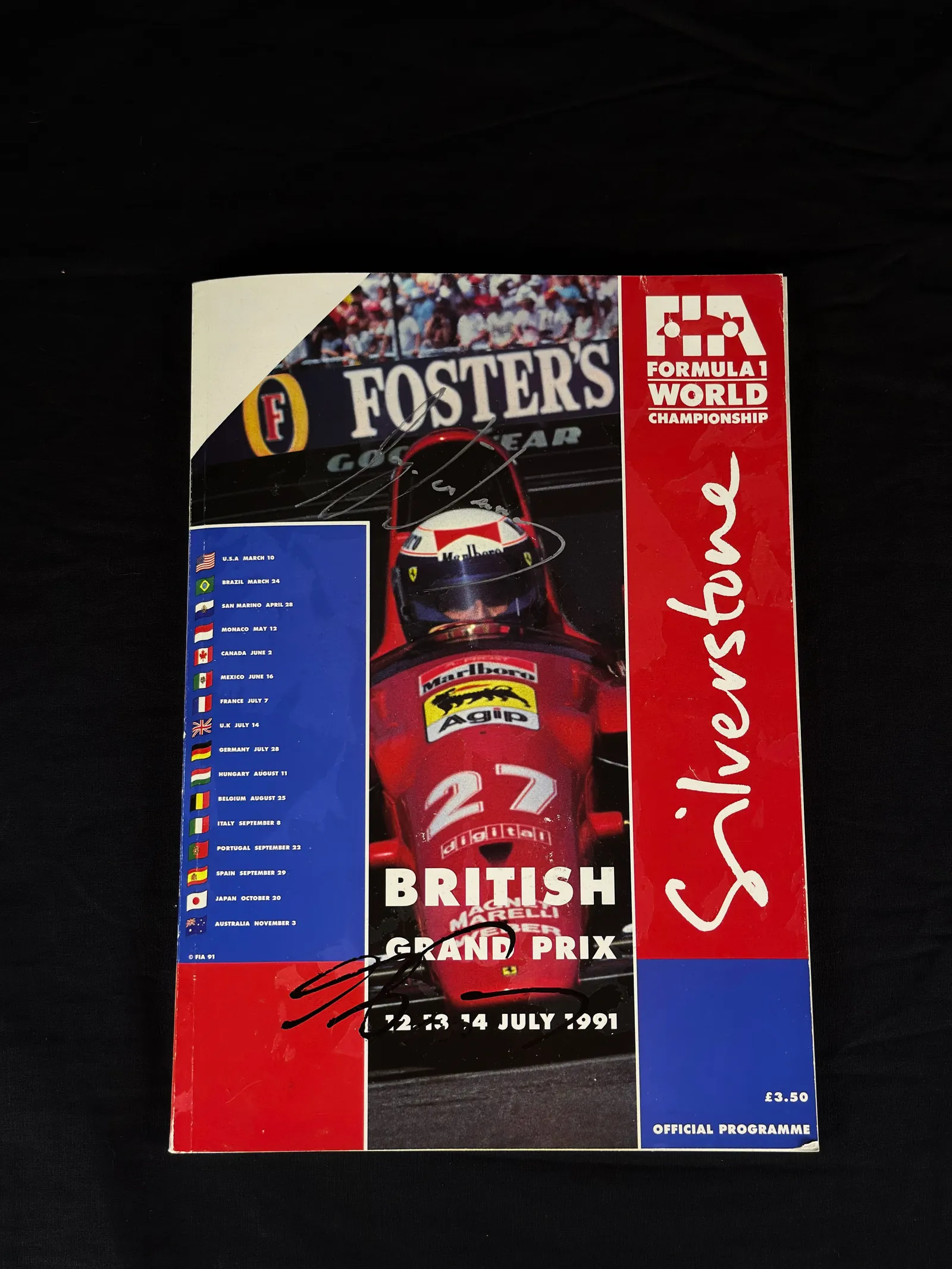 Ayrton Senna e Alain Prost autógrafos – programa British GP 1991, Ayrton Senna e Alain Prost