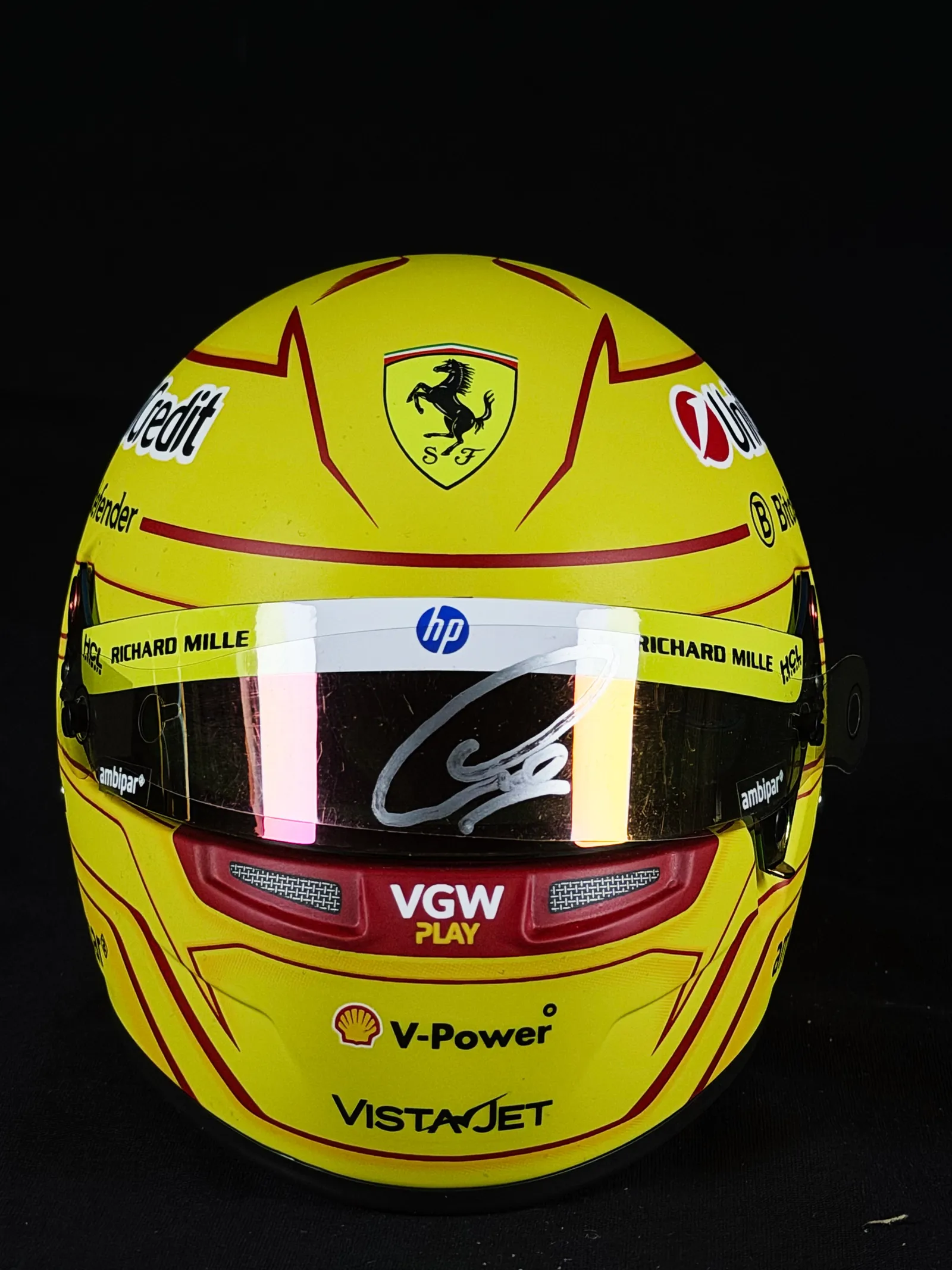 Lewis Hamilton autógrafo na viseira – capacete 1/2, Lewis Hamilton
