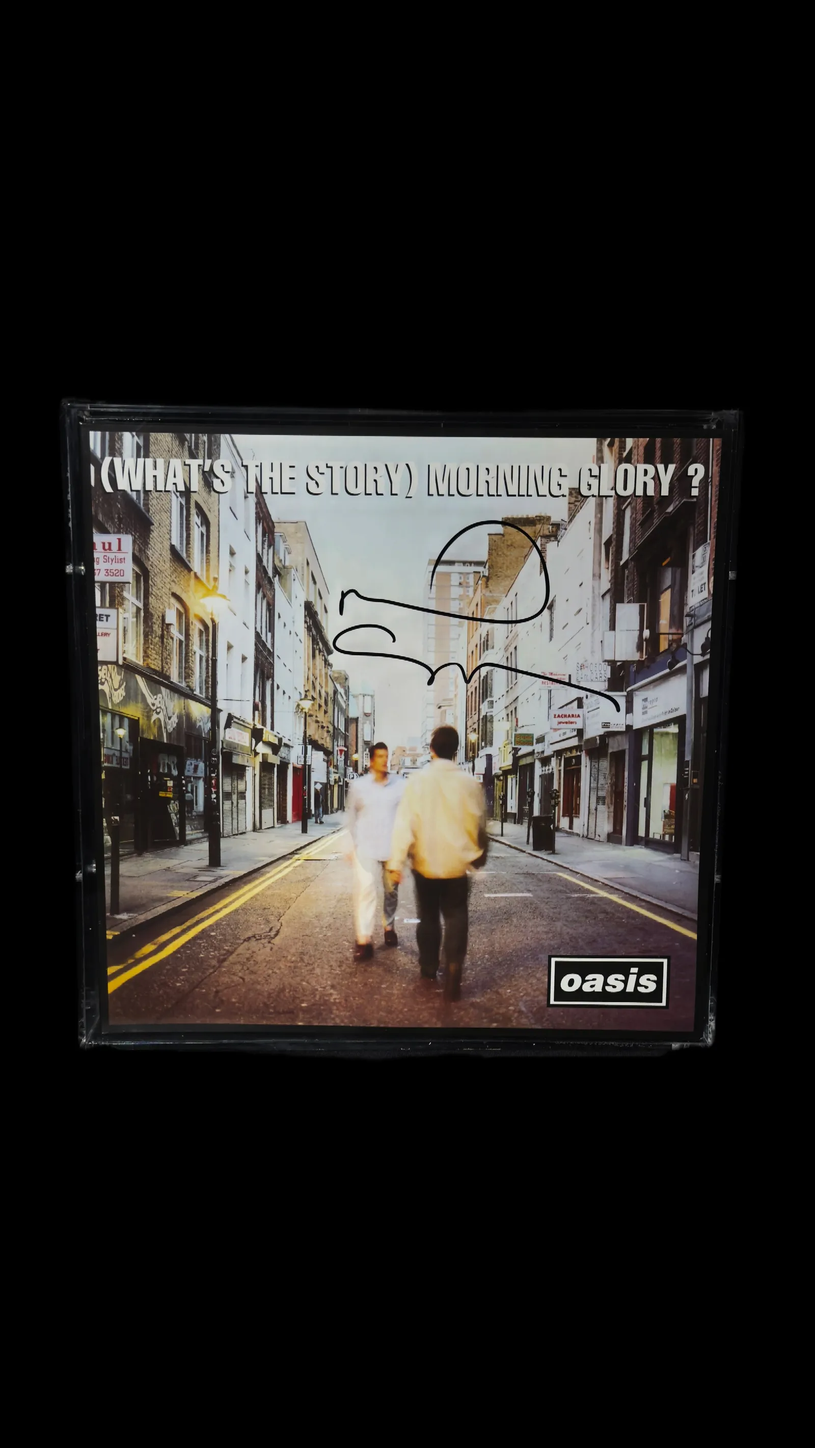 Noel Gallagher autógrafo – vinil Oasis (What’s The Story) Morning Glory?, Noel Gallagher