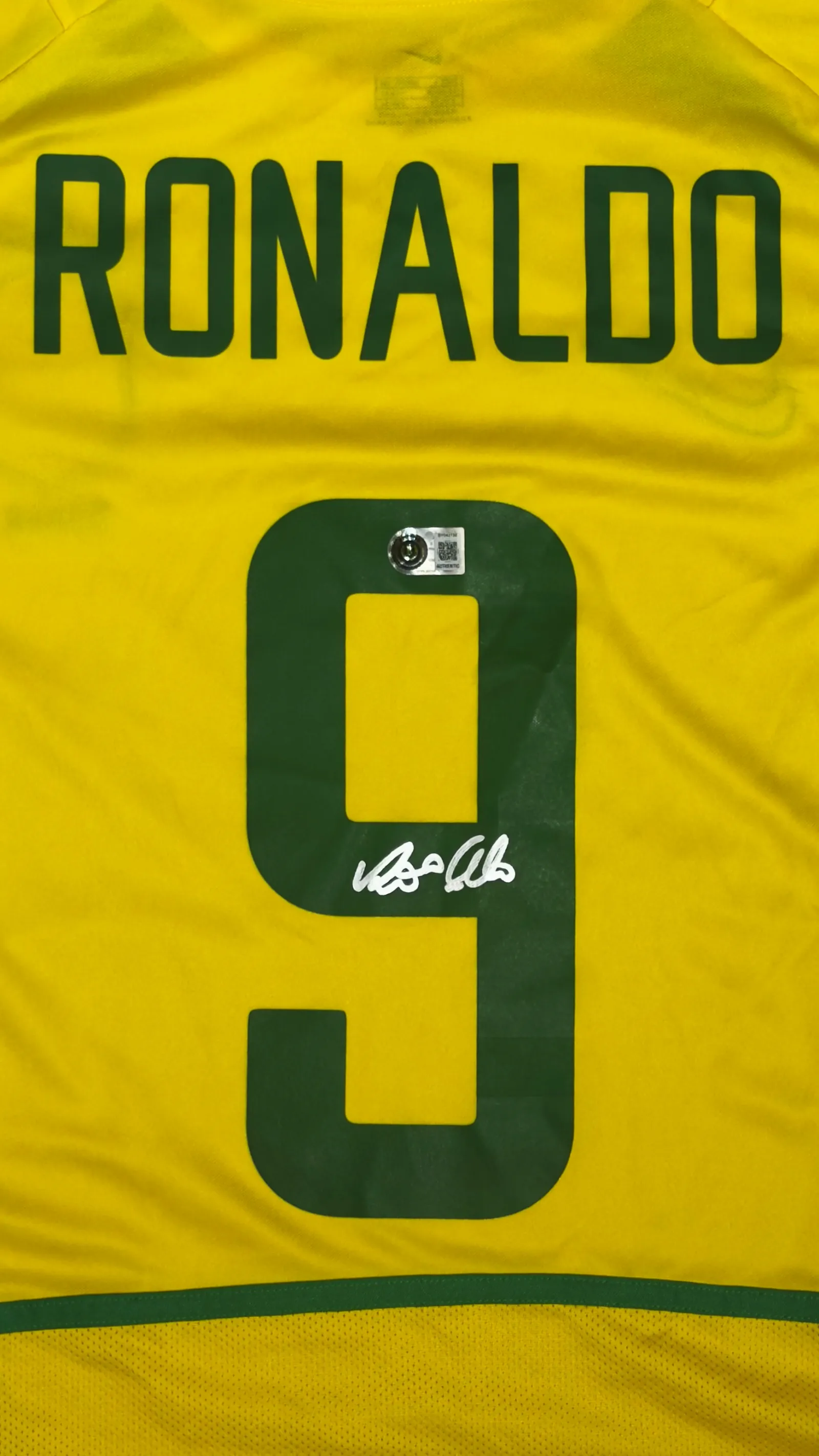 Ronaldo Fenômeno autógrafo – Camisa Brasil 2002, Ronaldo Fenômeno