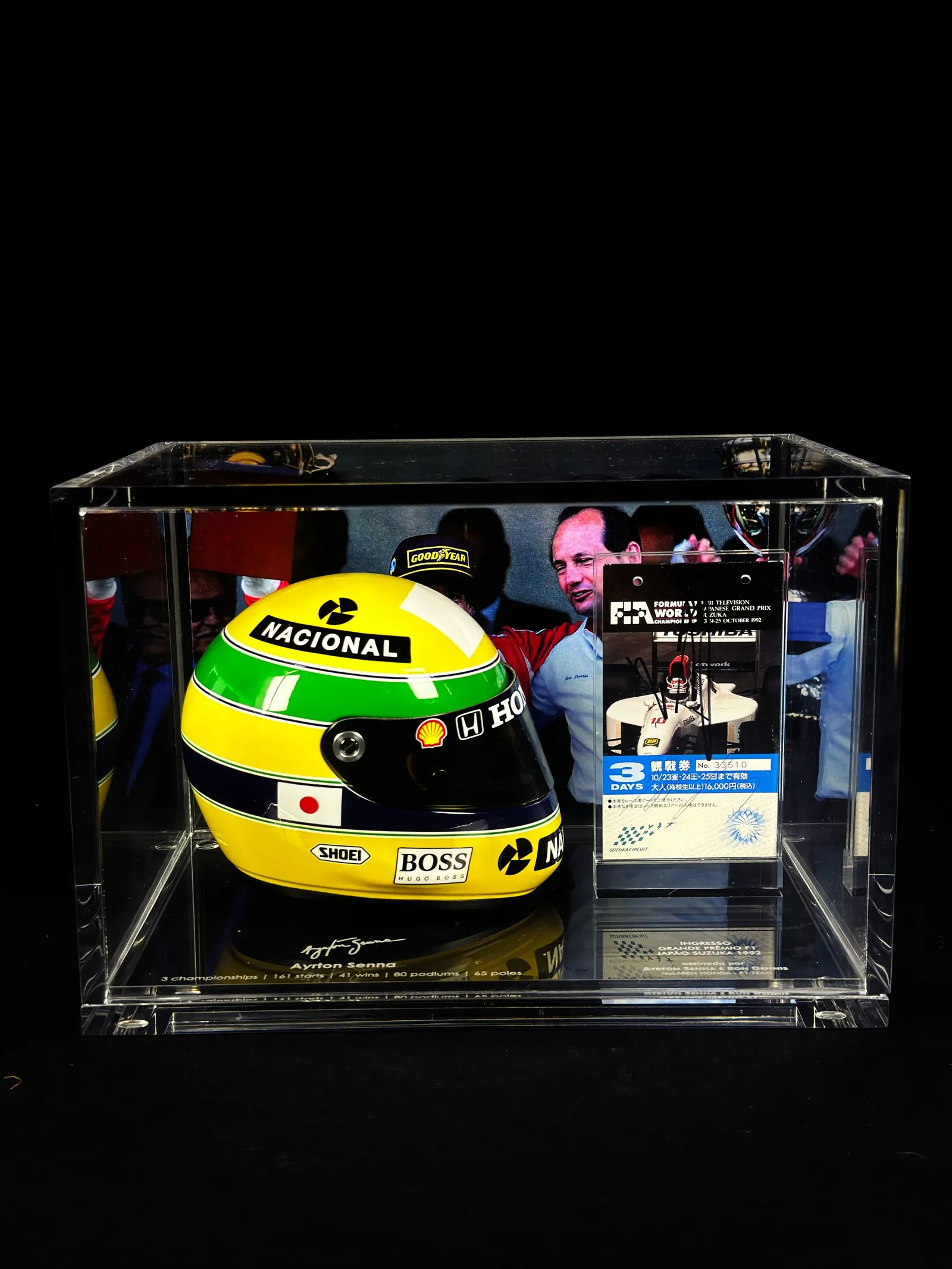 Ayrton Senna, Ron Dennis autógrafos – ingresso GP Suzuka 1992, Ayrton Senna e Ron Dennis