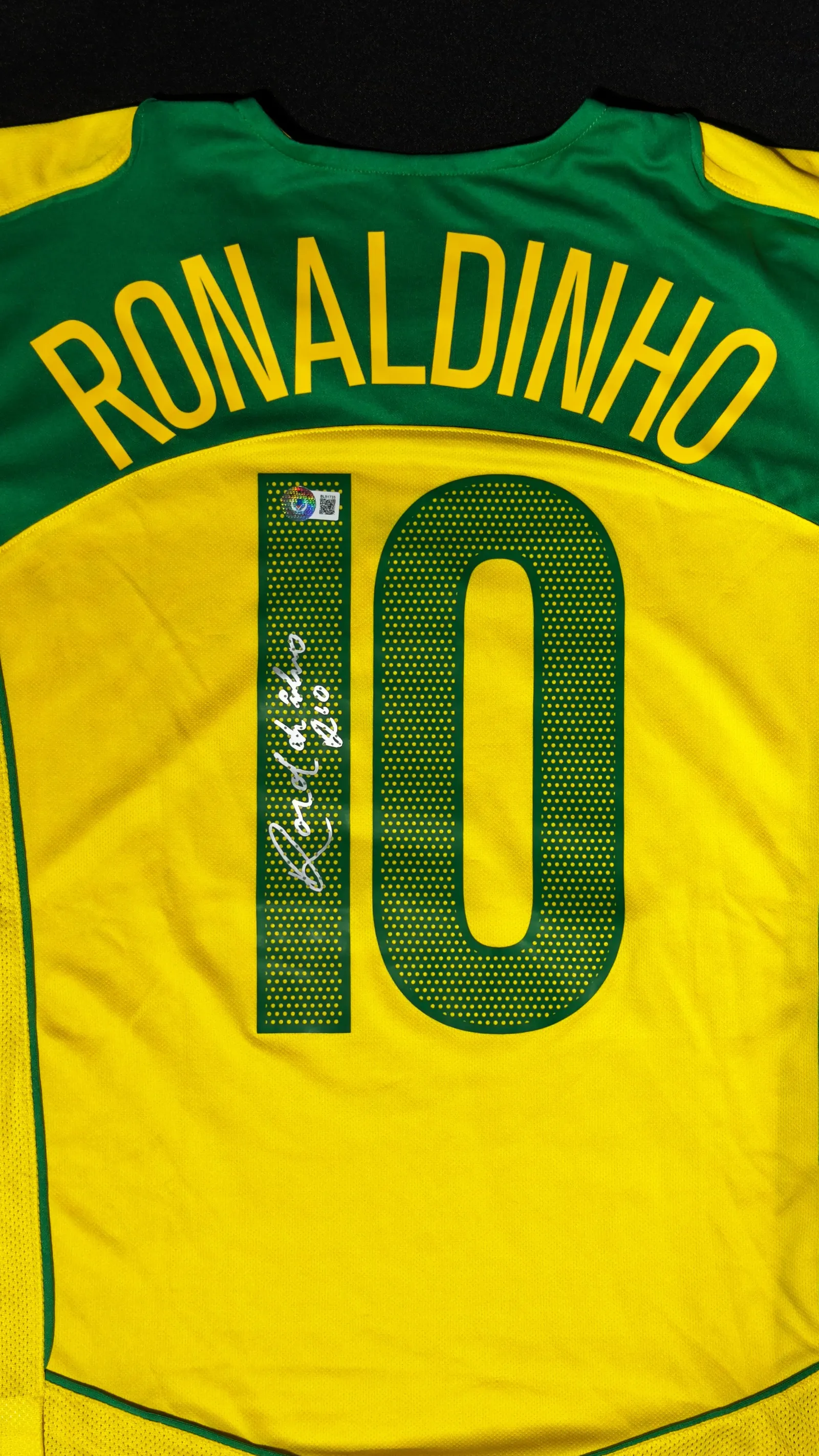 Ronaldinho Gaúcho autógrafo – camisa Brasil, Ronaldinho Gaúcho