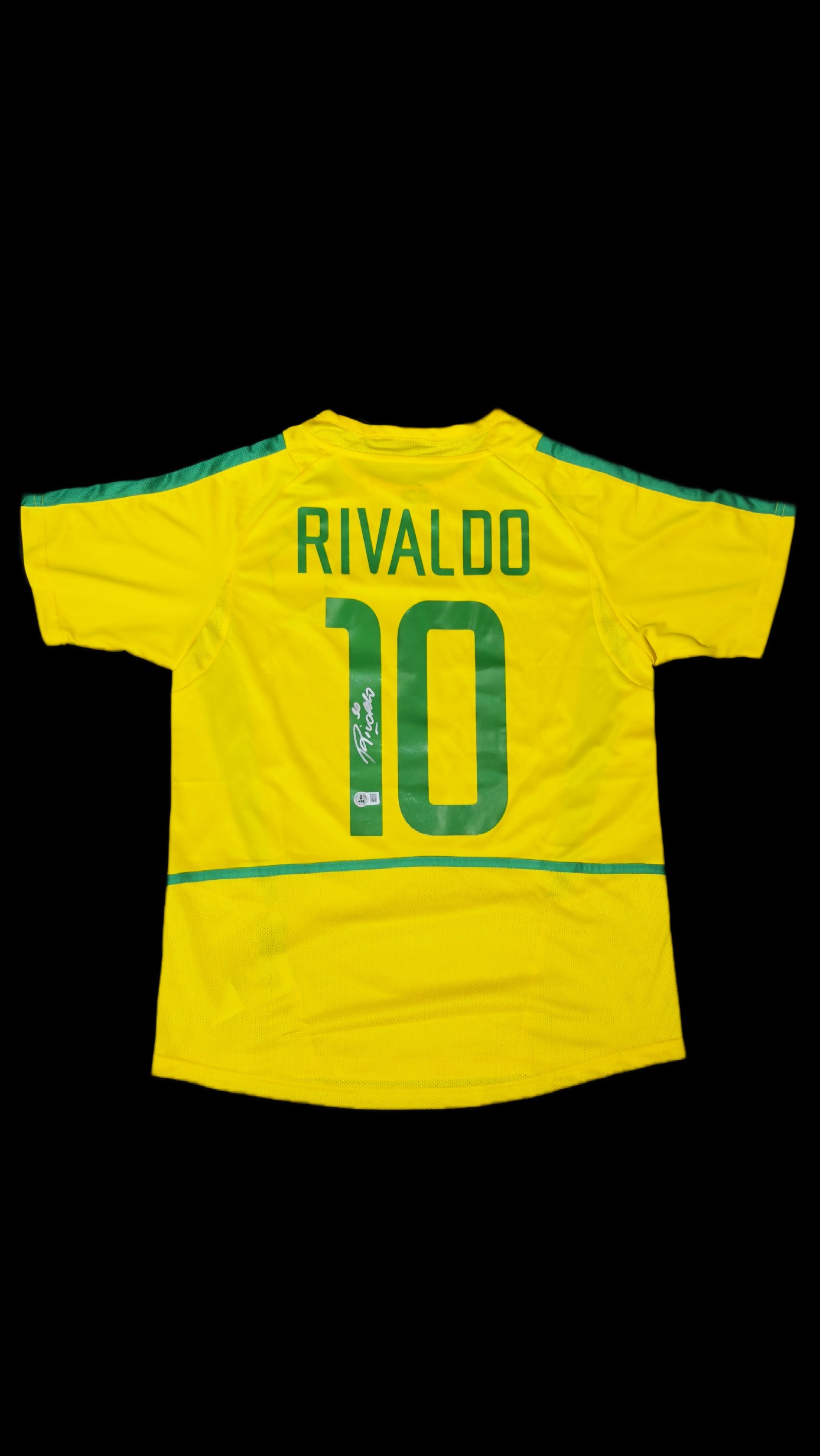 Rivaldo autógrafo – camisa Brasil 2002, Rivaldo