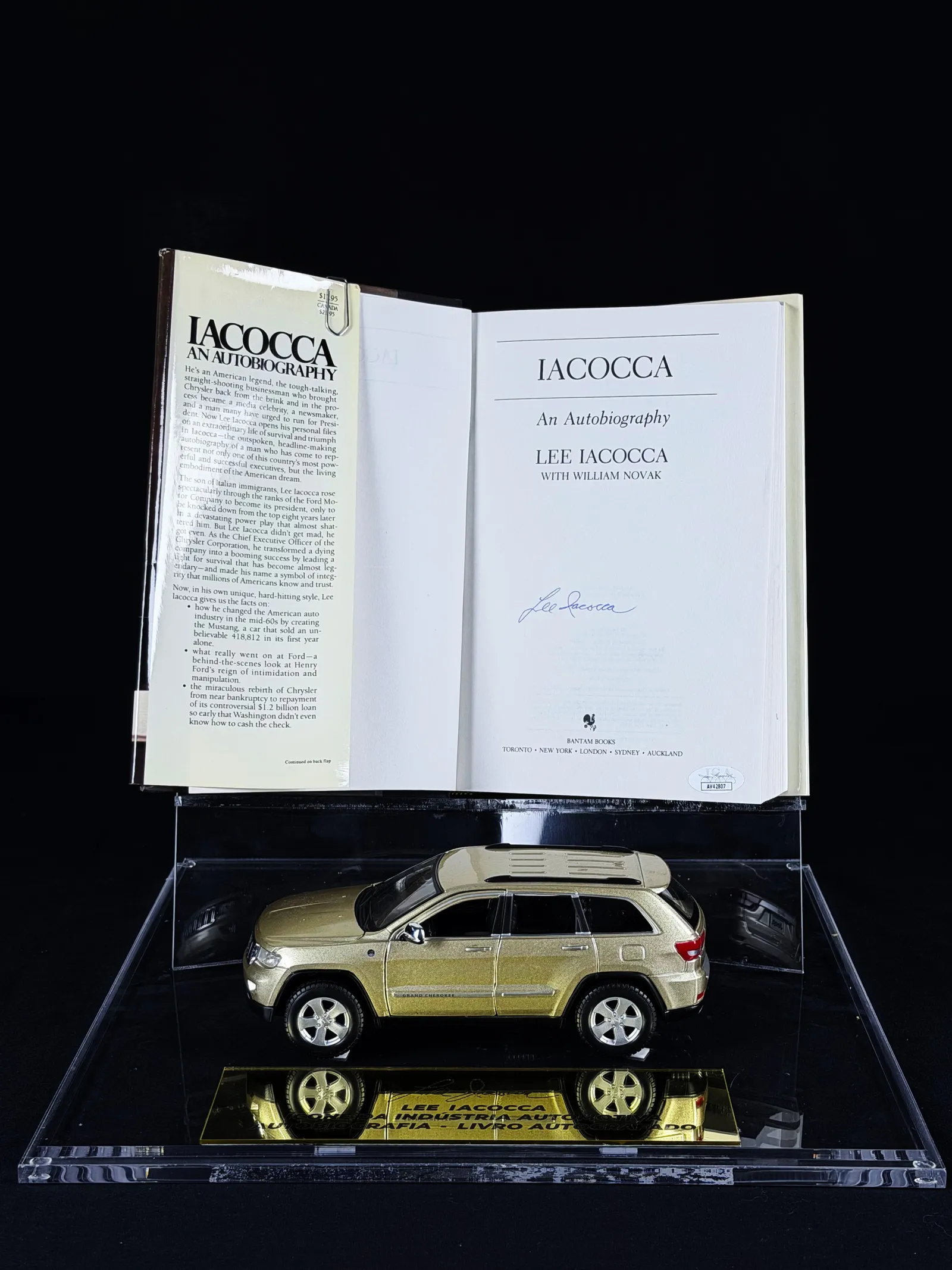 Lee Iacocca autógrafo – livro "An Autobiography", Lee Iacocca
