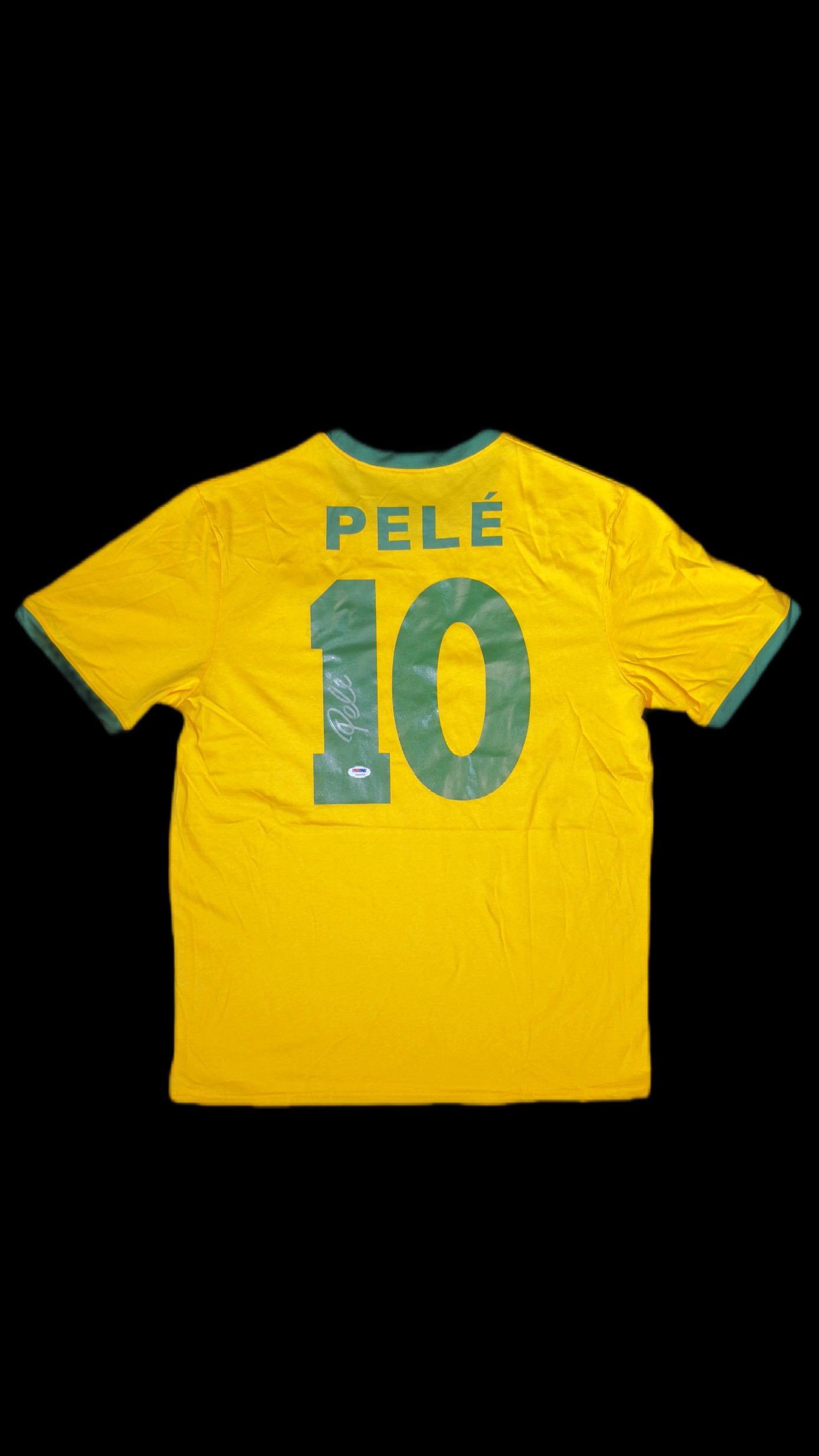 Pelé autógrafo – camisa Brasil retrô, Pelé