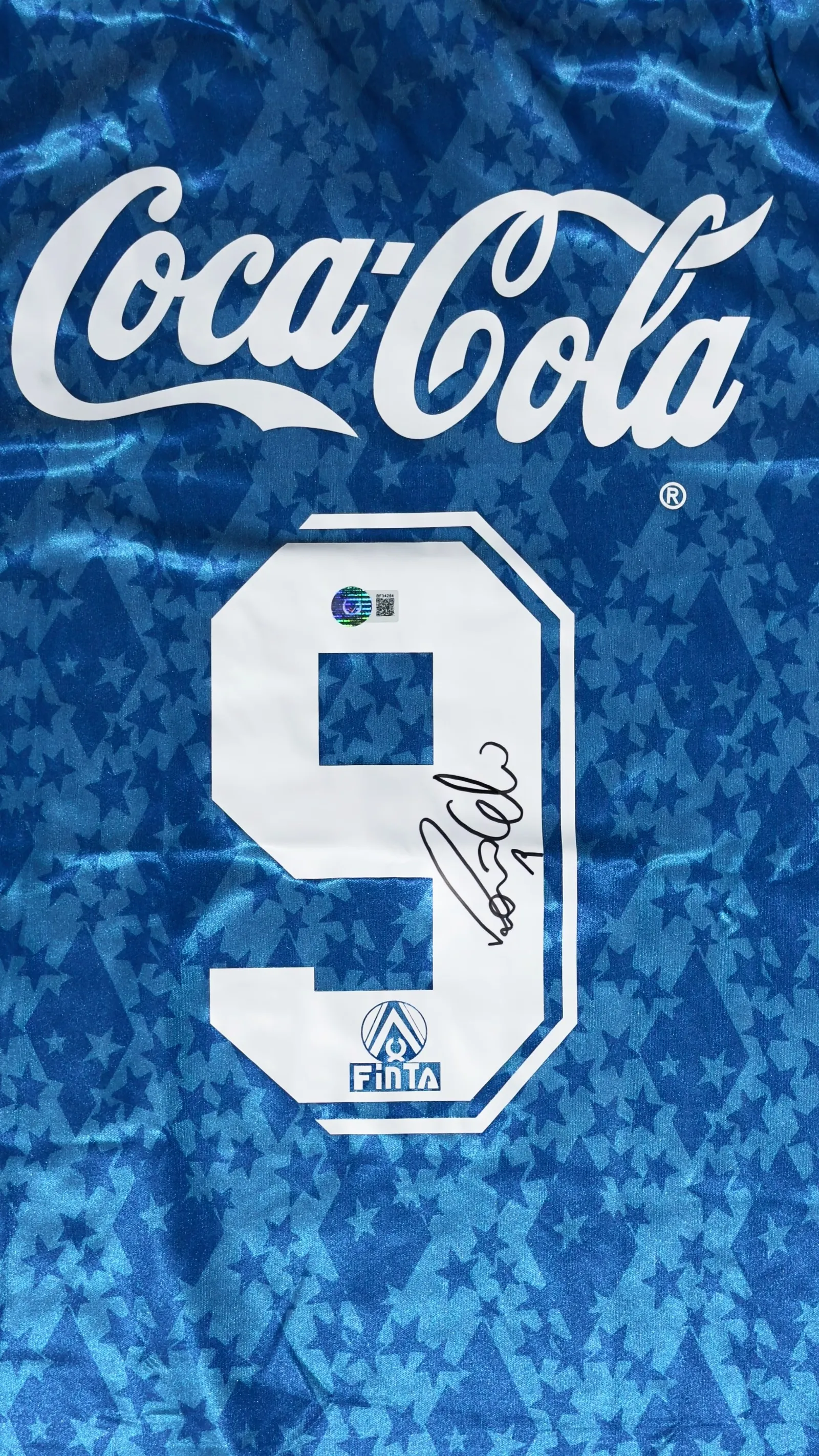 Ronaldo Fenômeno autógrafo – camisa Cruzeiro Finta Coca-Cola, Ronaldo Fenômeno