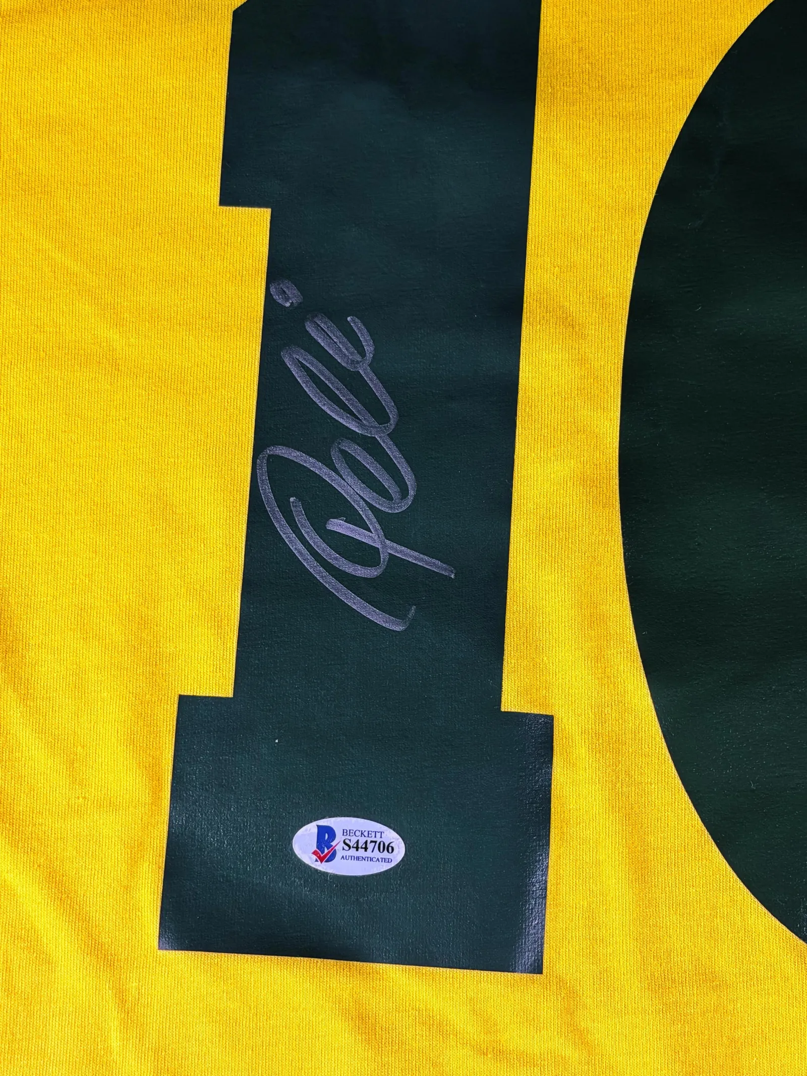 Pelé autógrafo – camisa amarela da Seleção Brasileira, Pelé