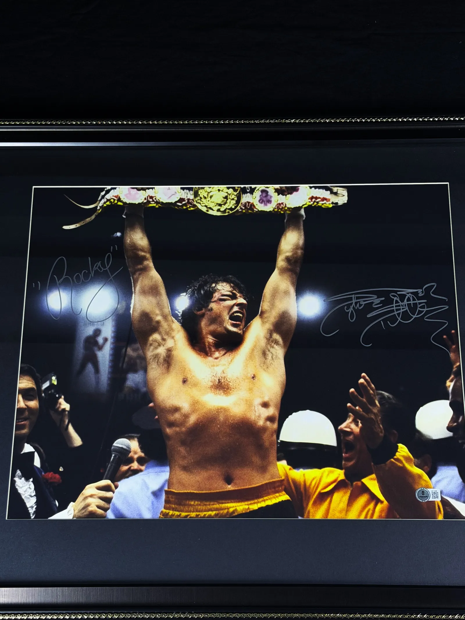 Sylvester Stallone autógrafo – quadro Rocky II (1979), Sylvester Stallone