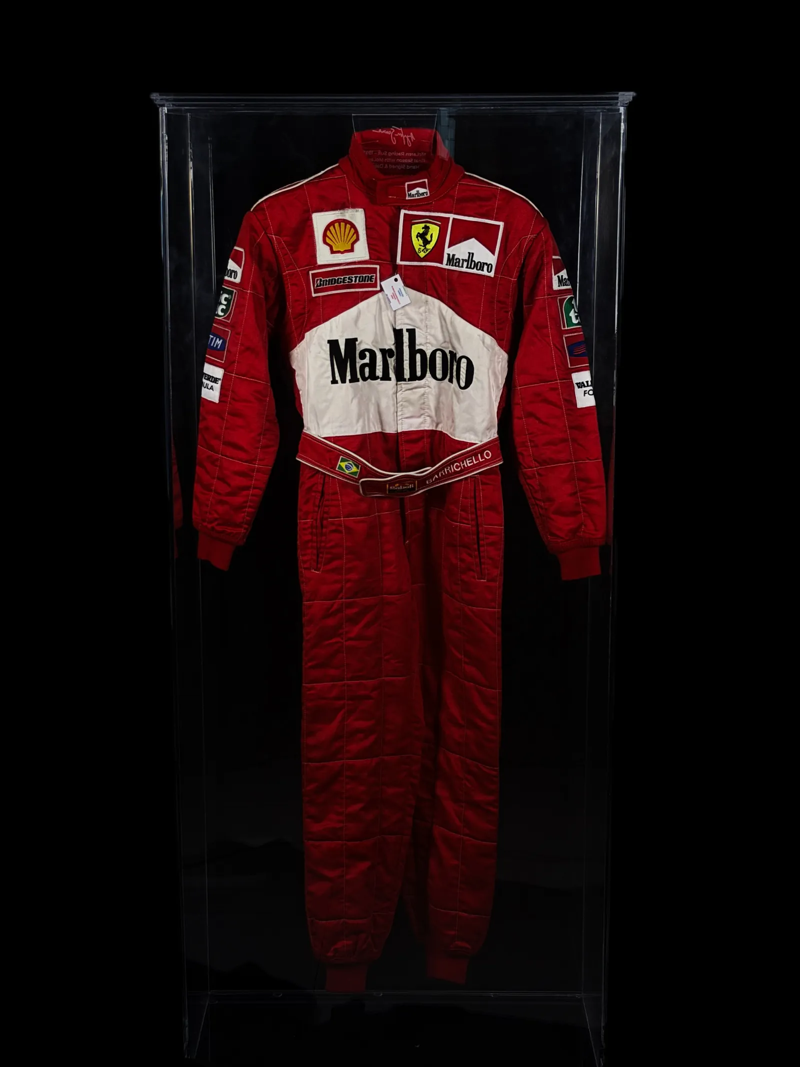 Rubens Barrichello usado em corrida – macacão Ferrari, Rubens Barrichello