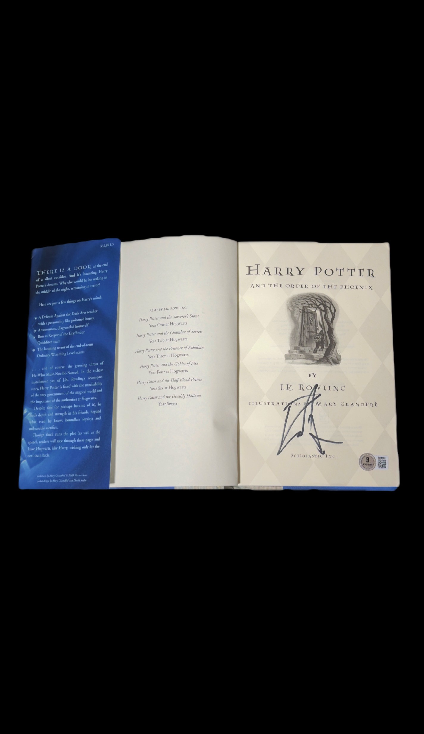 Daniel Radcliffe autógrafo – livro "Harry Potter e a Ordem da Fênix", Daniel Radcliffe